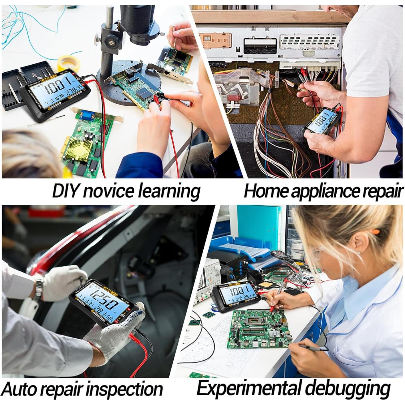 Multímetro Digital ANENG 613 con Pantalla Grande y Funciones