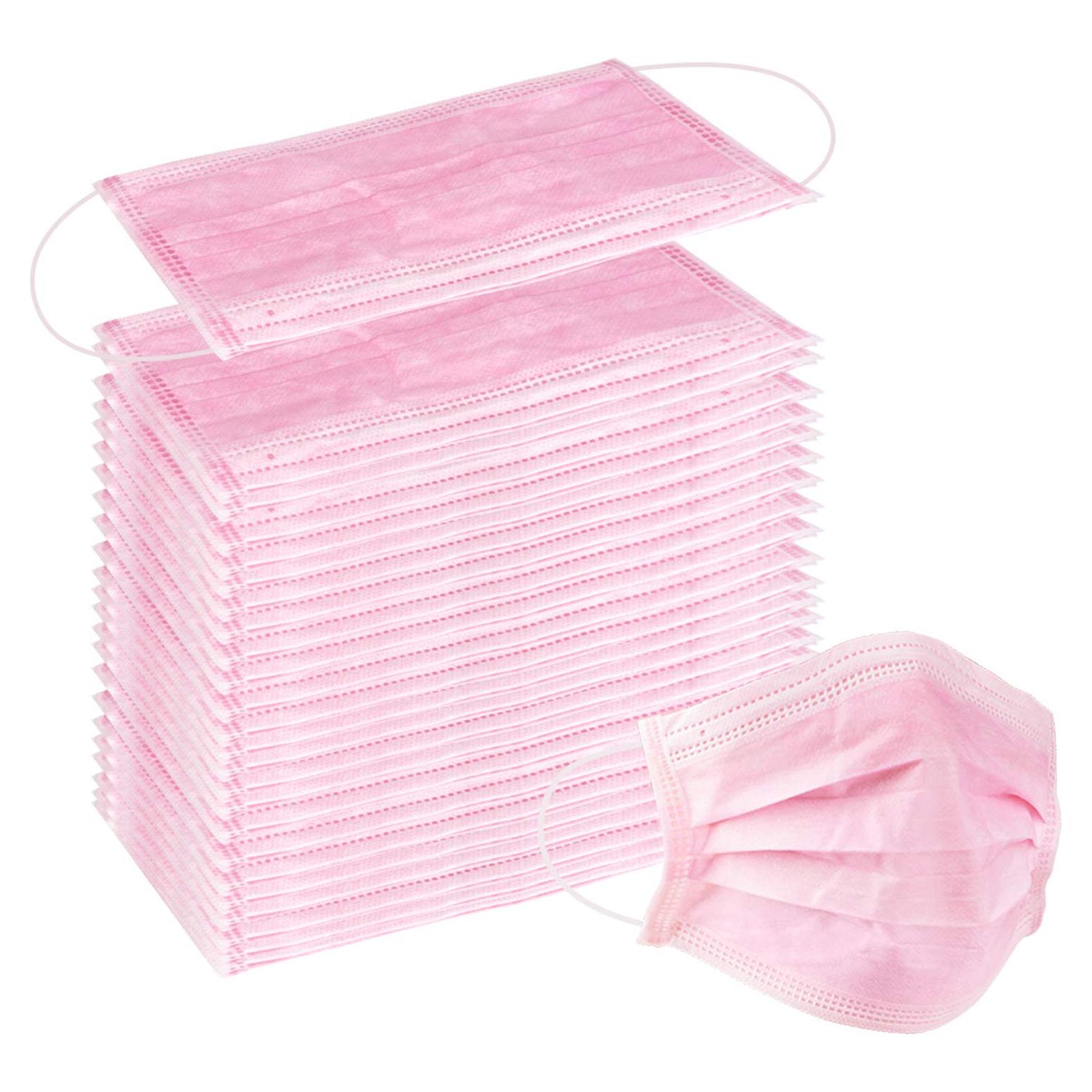 Mascarillas Desechables Wecolor 100 Pcs 3 Capas Rosa