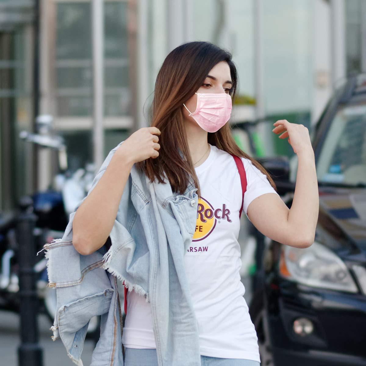 Mascarillas Desechables Wecolor 100 Pcs 3 Capas Rosa