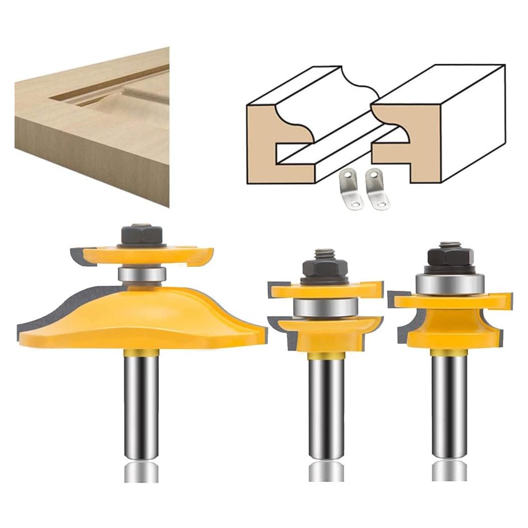 Juego de Brocas de Router LEATBUY 3 Pcs 12.7mm Carburo