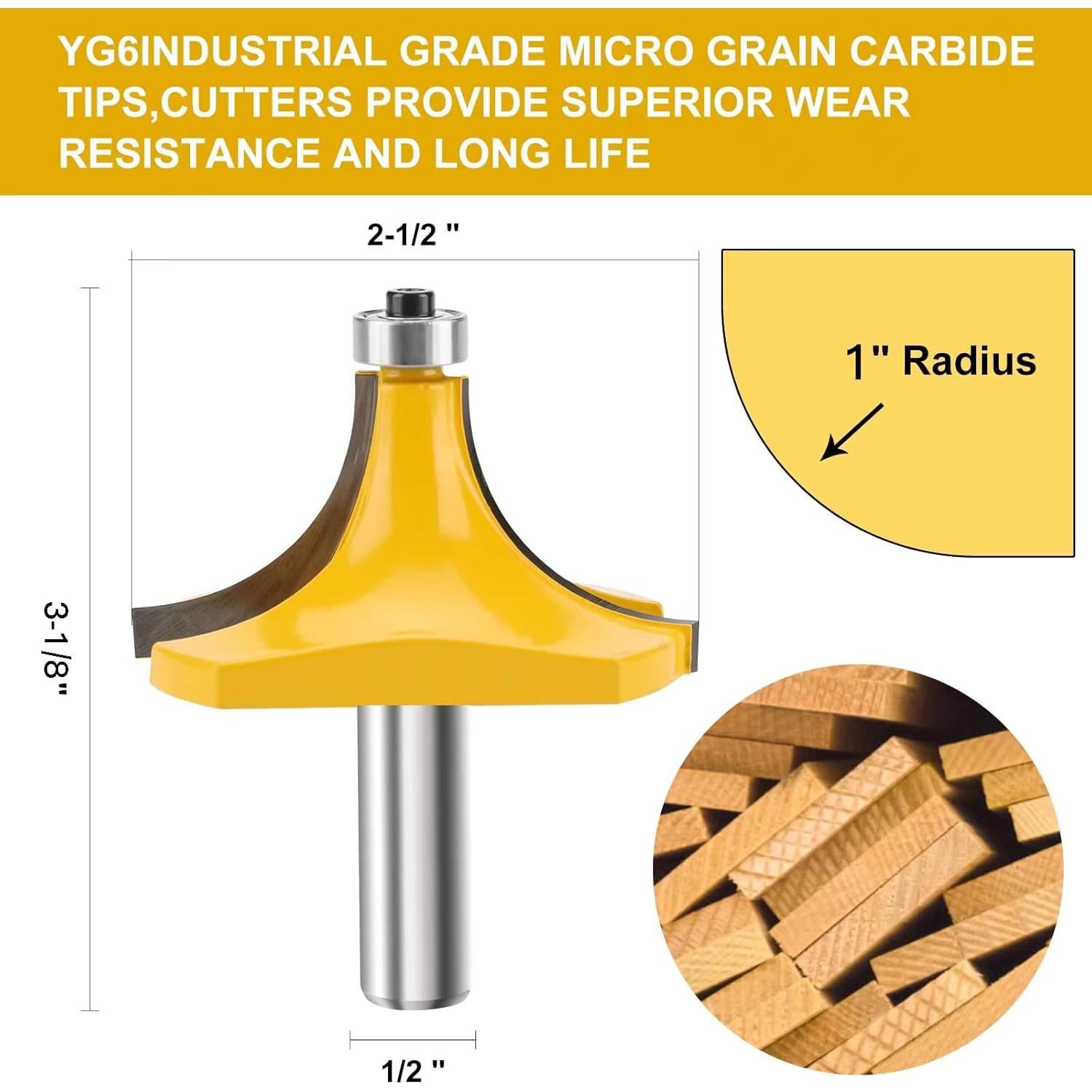 Fresa de Redondeo 1/2" Vástago Carburo Radio 1" Yueqing