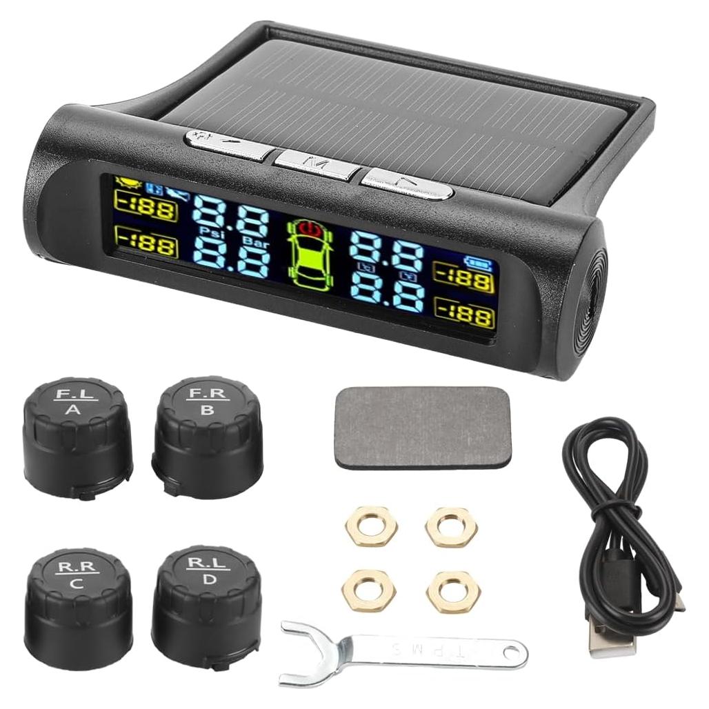 Sistema de Monitoreo de Neumáticos YOLLKY TPMS Solar 4 Sensores