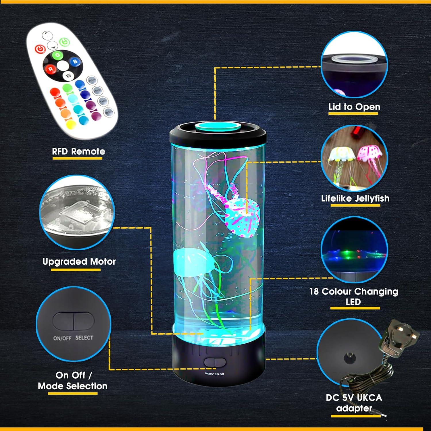 Lámpara Acuario de Medusas Brewish con Control Remoto LED