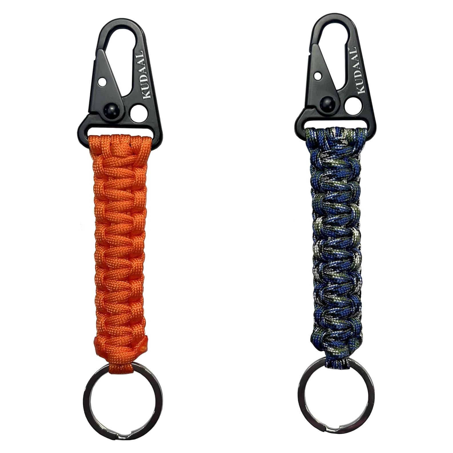 Llave de Paracord KUDAAL con Mosquetón y Clip Ampliado 16 cm