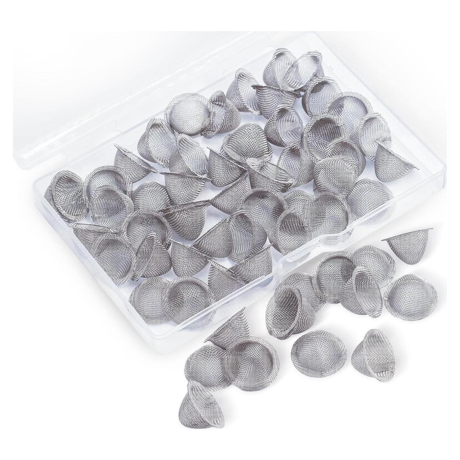 50 Pantallas de Tubo Acero Inoxidable Kojcijs 1.6 cm Reutilizables