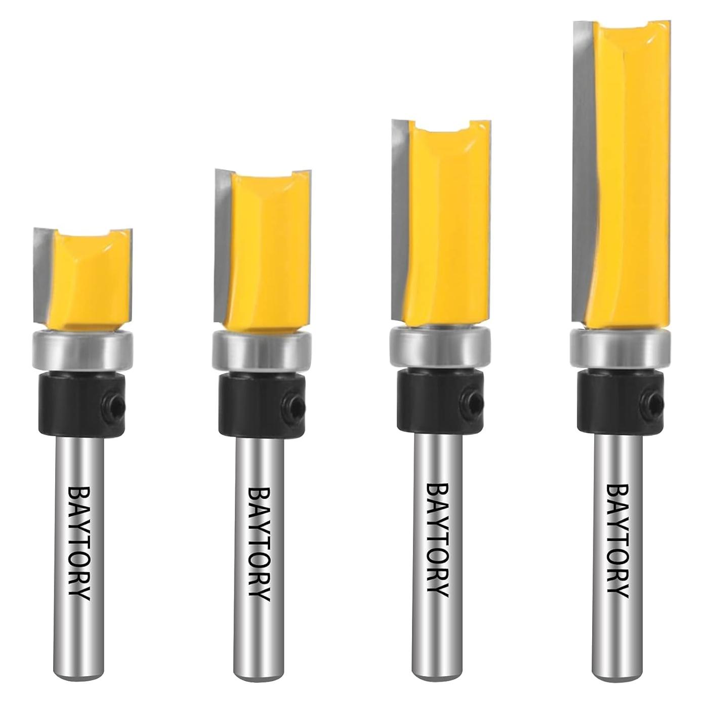 Conjunto de Brocas de Fresado Profesional BAYTORY 4 Piezas 12.7 mm