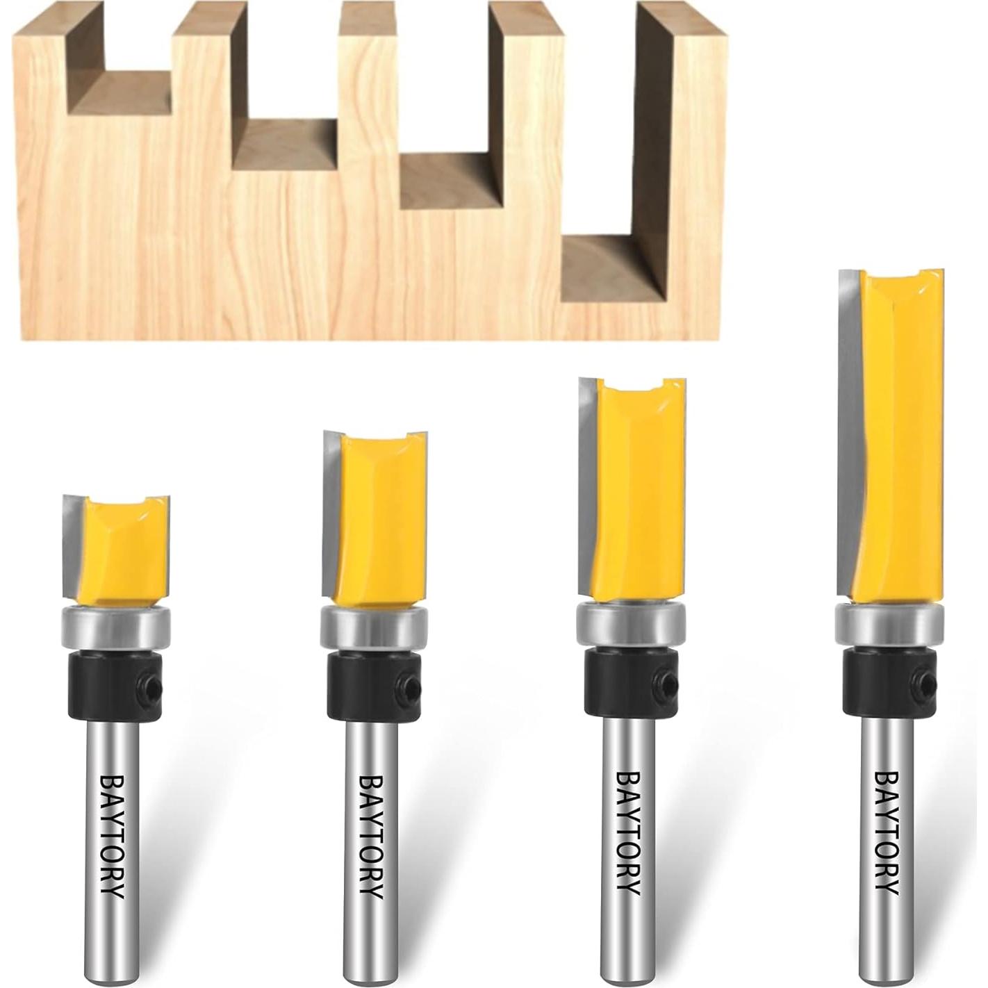 Conjunto de Brocas de Fresado Profesional BAYTORY 4 Piezas 12.7 mm