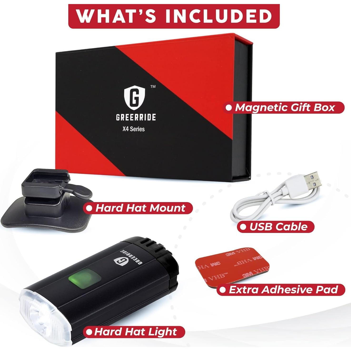 Luz Recargable para Casco Greerride GRX4HHAT LED 500mAh