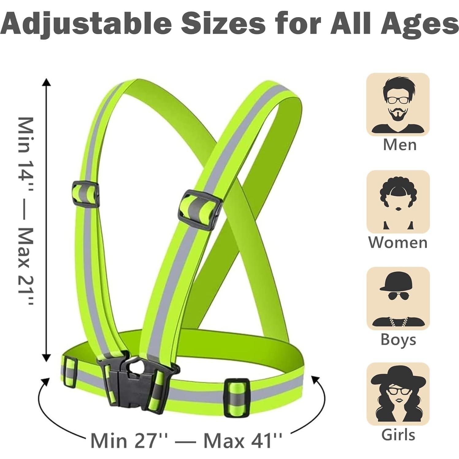 Arnés Reflectante YUNLOVXEE Ajustable Alta Visibilidad