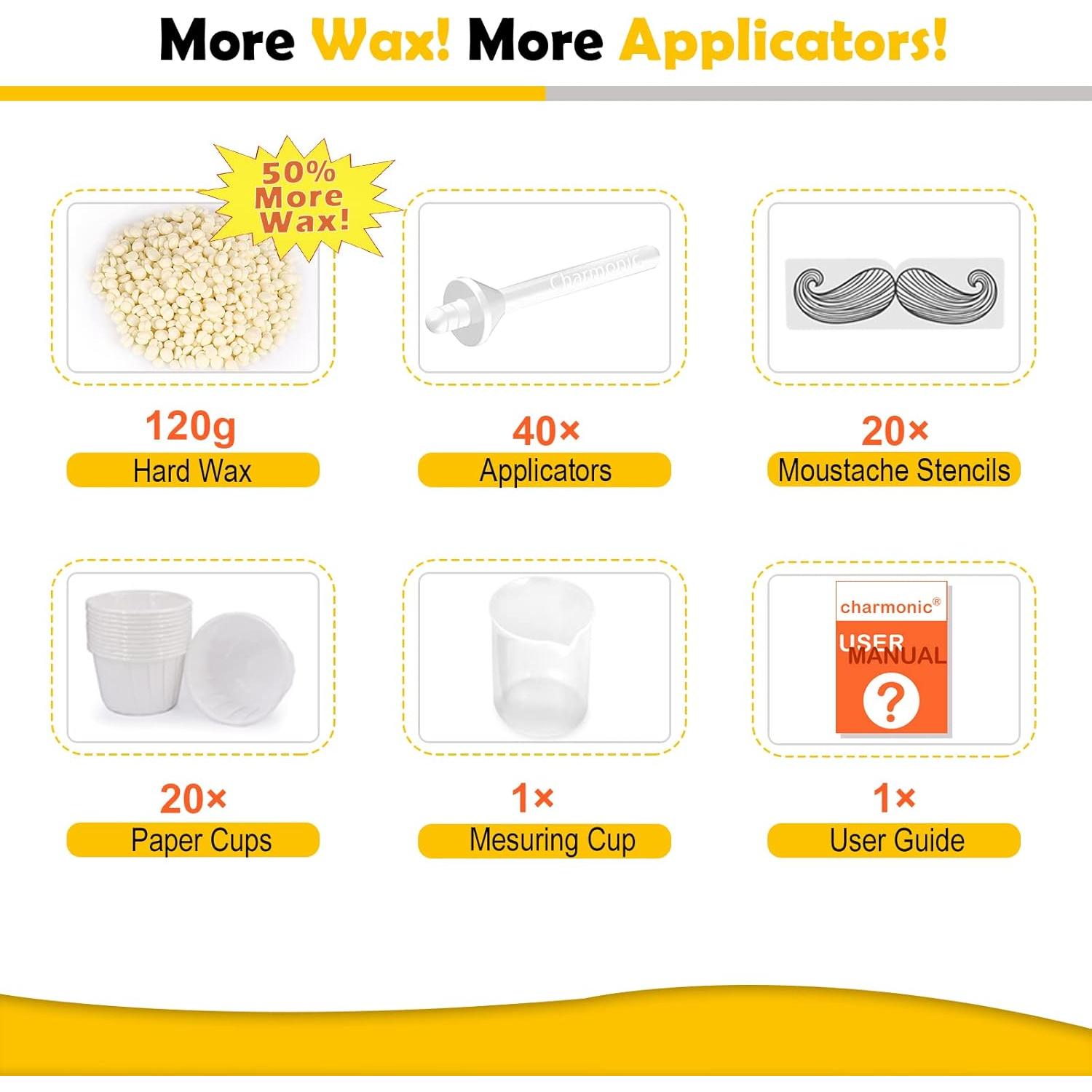 Kit de Cera para Vello Nasal Charmonic 120g - 40 Aplicadores