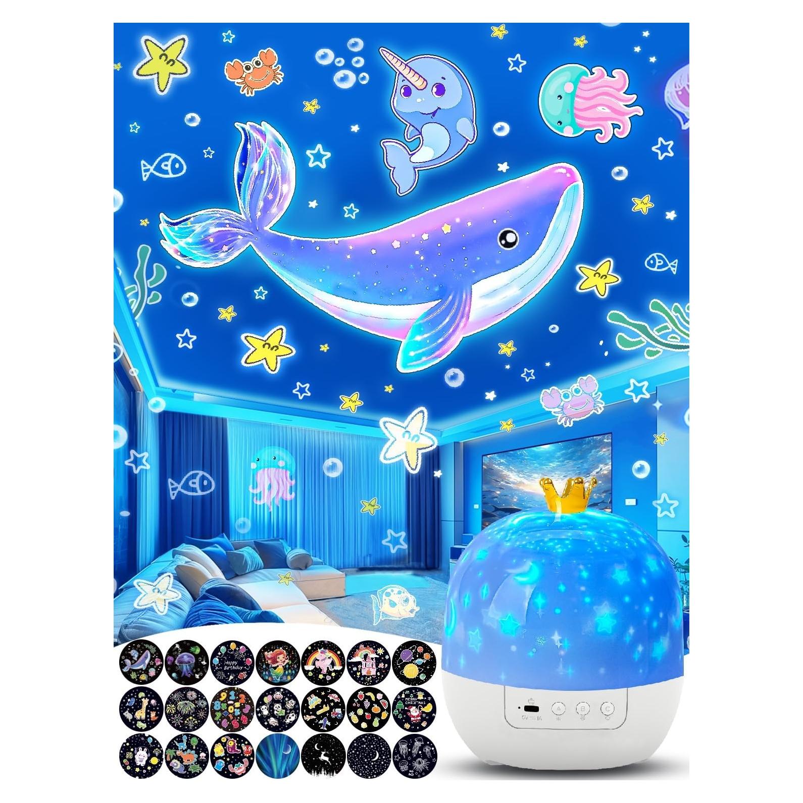 Proyector de Estrellas YOUKELA con 21 Películas y Luz Nocturna