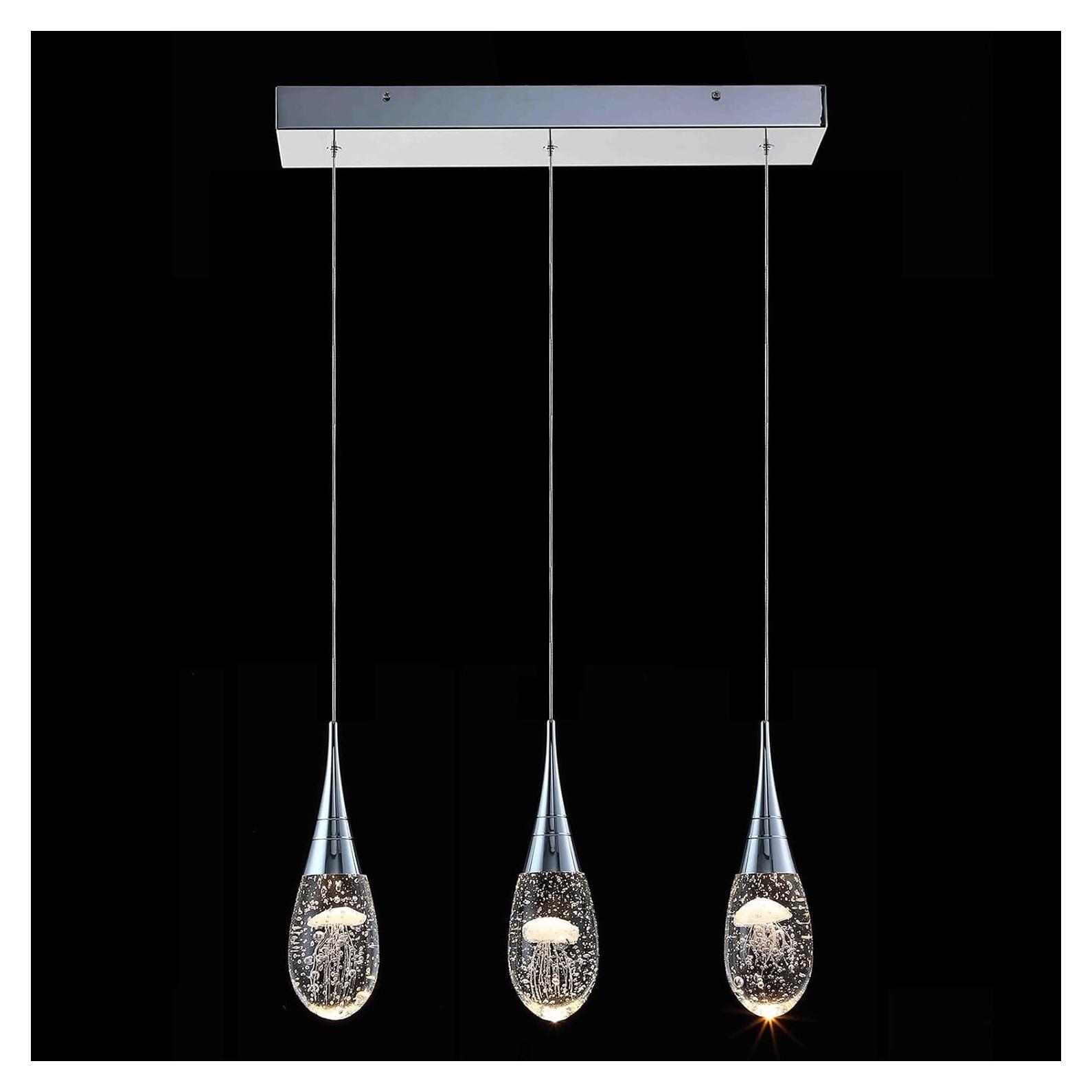 JoollySun Lámpara Colgante Cristal 3 Luces Moderna