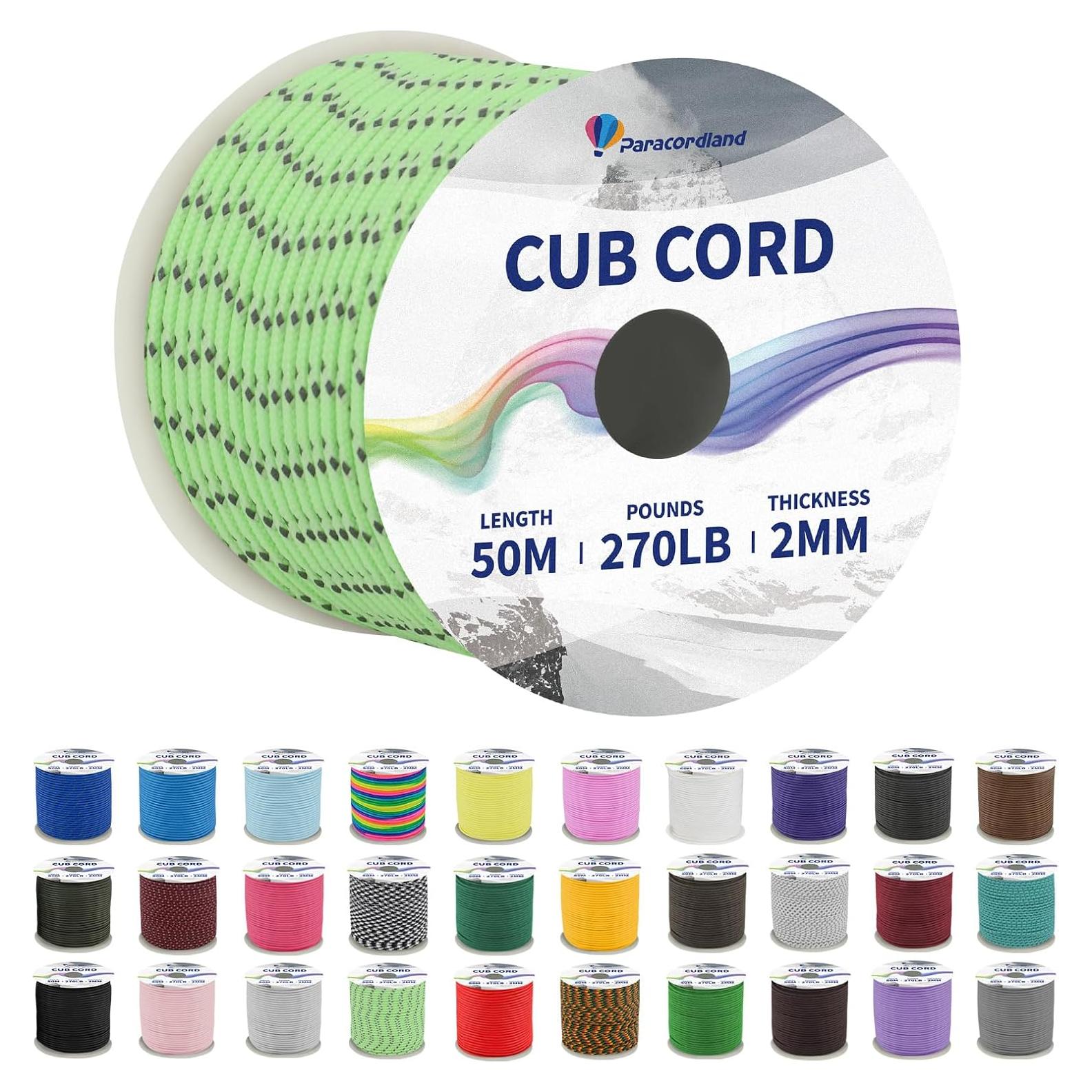 Cuerda Paracord Micro 2mm Paracordland 50m 270LB Verde Fluorescente