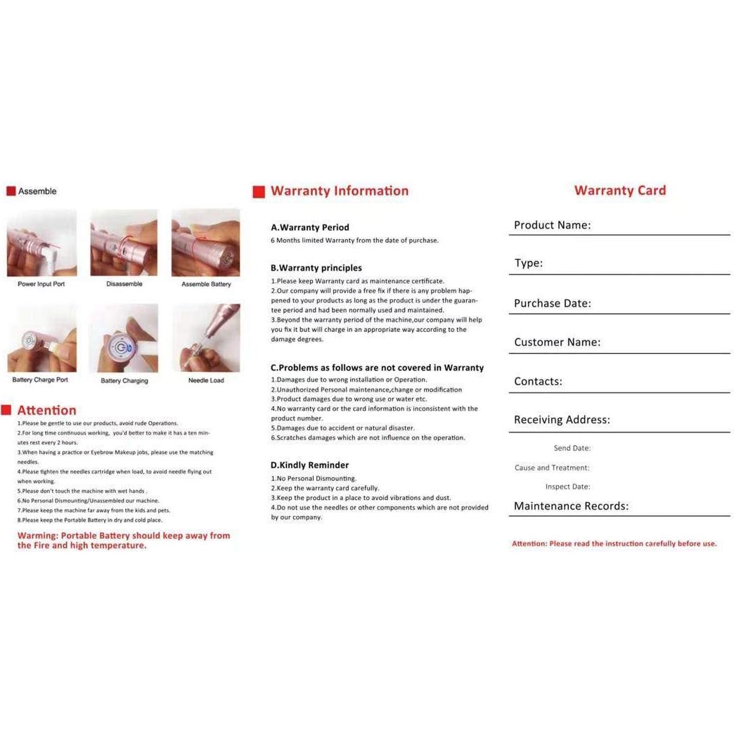 Máquina de Maquillaje Permanente Mellie PMU Rosa - Inalámbrica