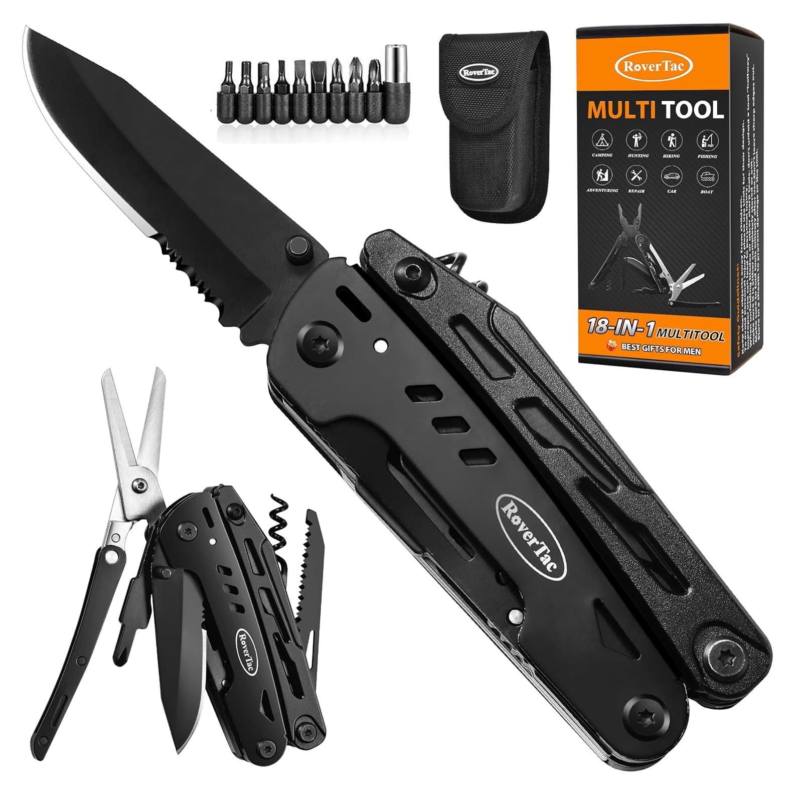 Cuchillo Multiherramienta RoverTac 18 en 1 para Camping