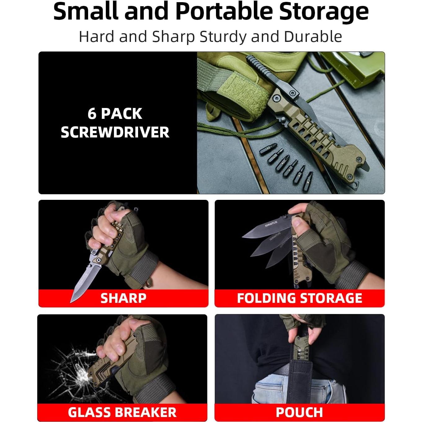 Cuchillo Multiherramienta GIRIAITUS 17 en 1 Gris Desierto