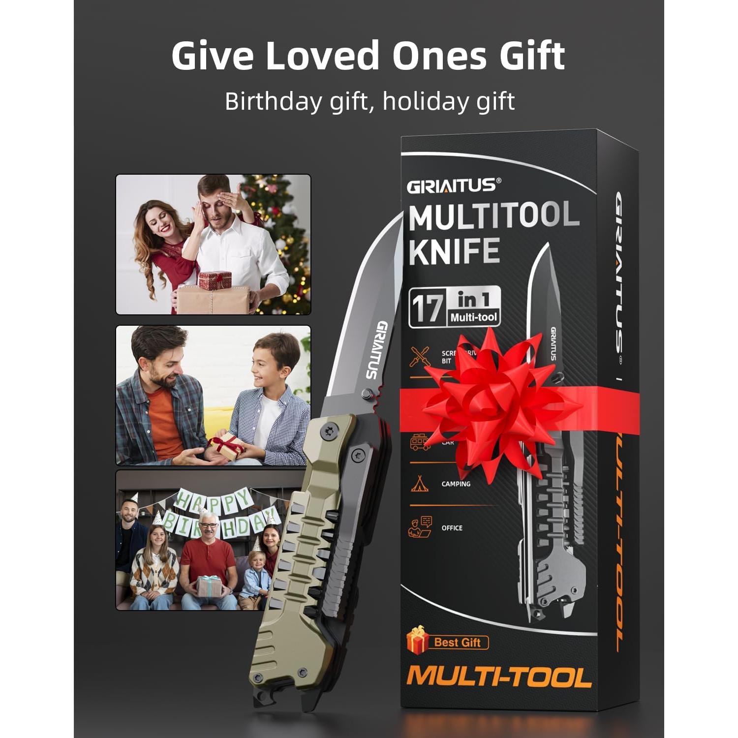 Cuchillo Multiherramienta GIRIAITUS 17 en 1 Gris Desierto