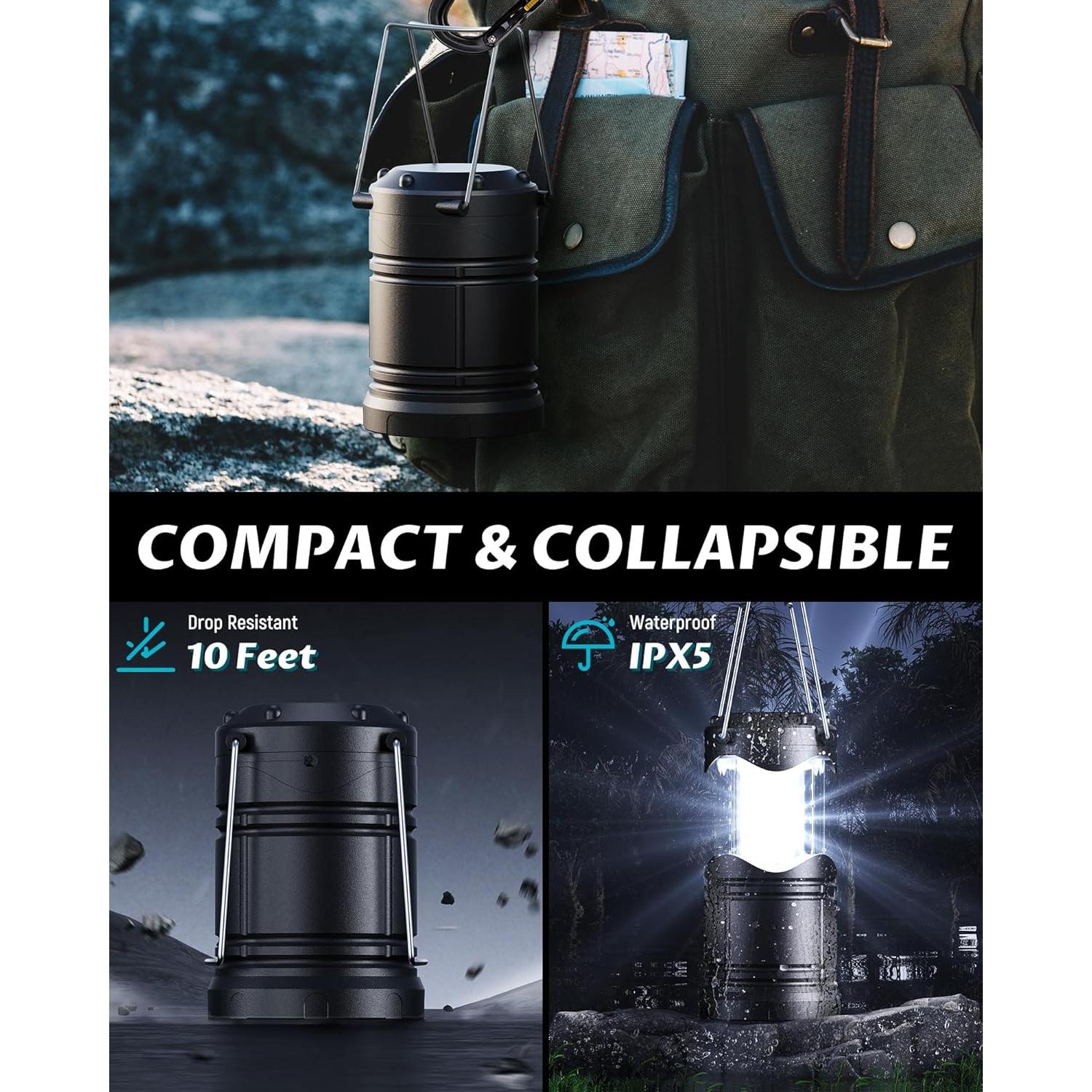 Linterna LED Plegable Lichamp A4BK para Camping 150 Lúmenes