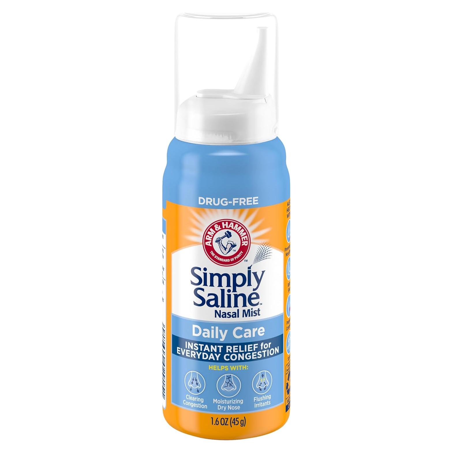 Spray Nasal Simply Saline ARM & HAMMER 45ml Alivio Congestión