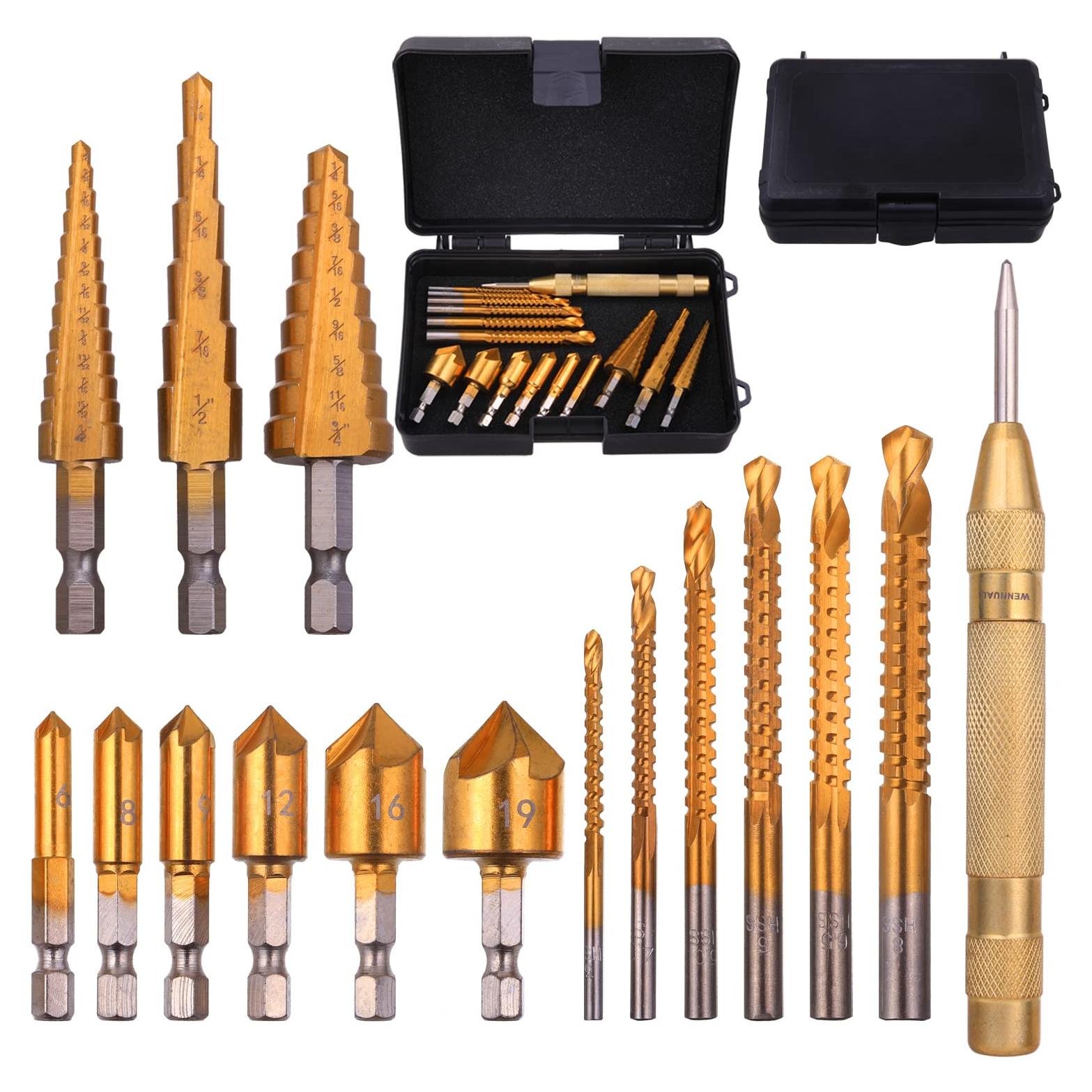 Juego de Brocas de Avellanado 16 Piezas WENHUALI con Estuche