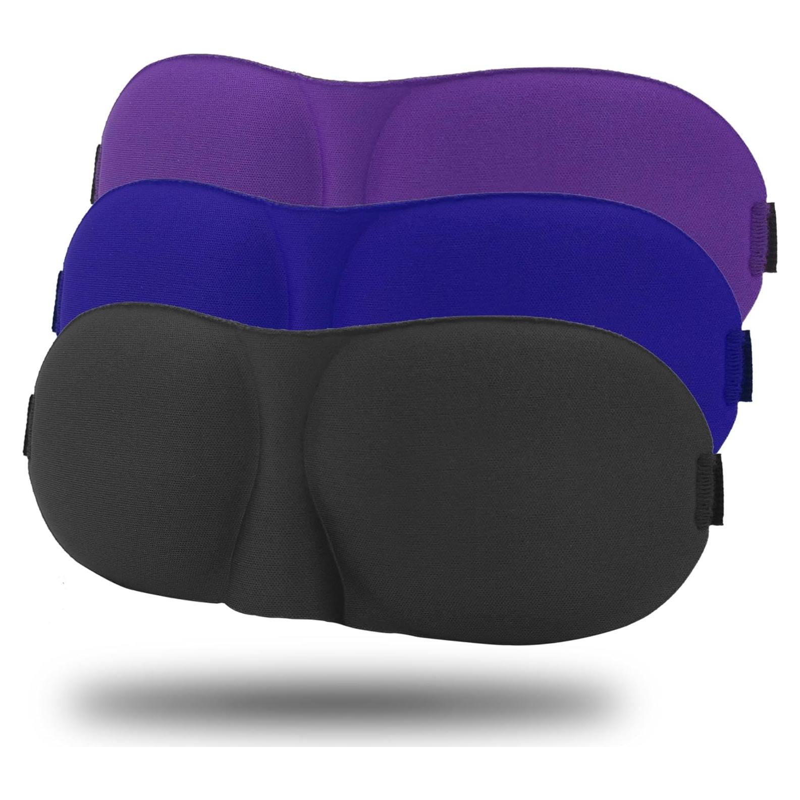 Paquete de 3 Máscaras para Dormir XQIGI 100% Bloqueo de Luz