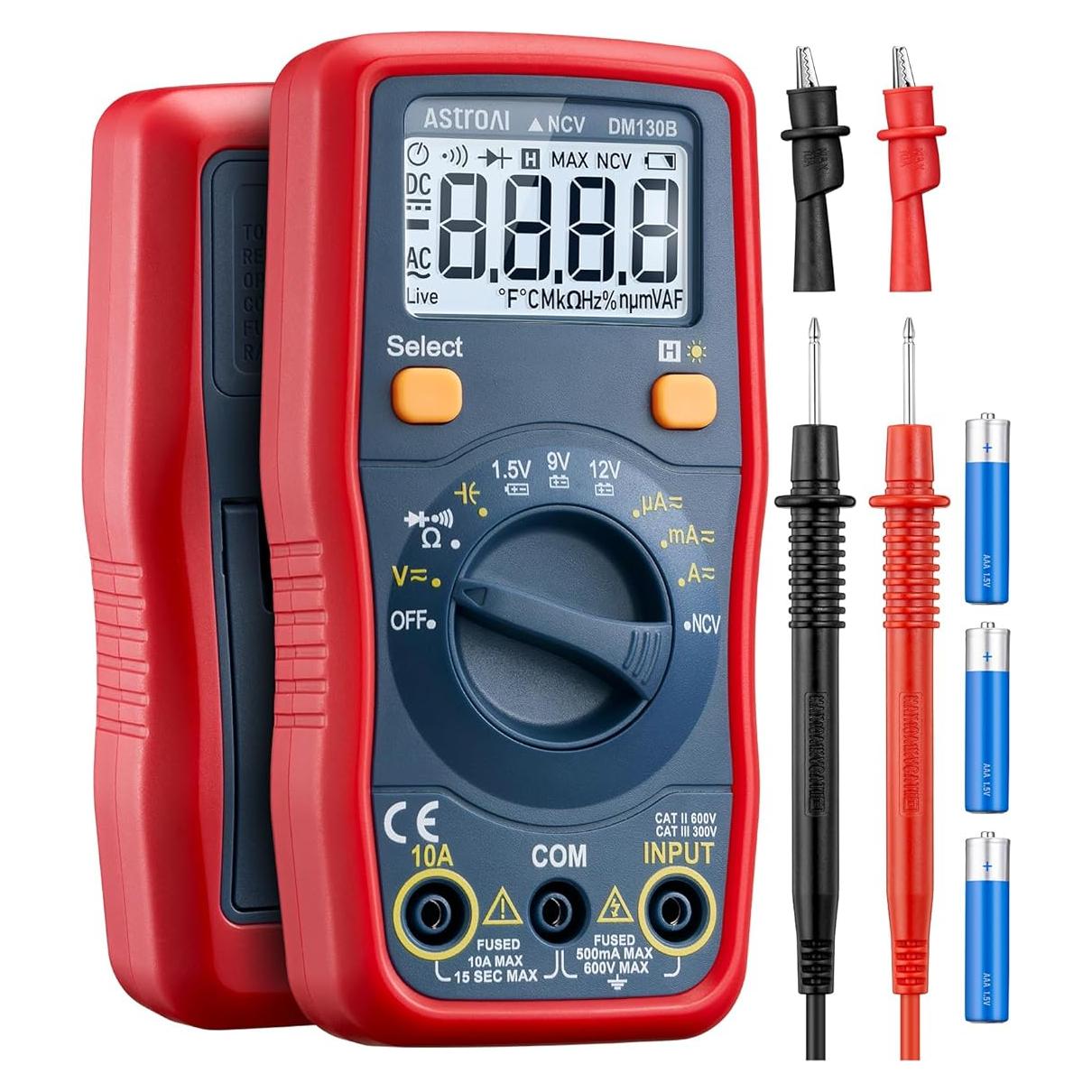 Multímetro Digital AstroAI ASIDM130B, Mide Voltaje y Más