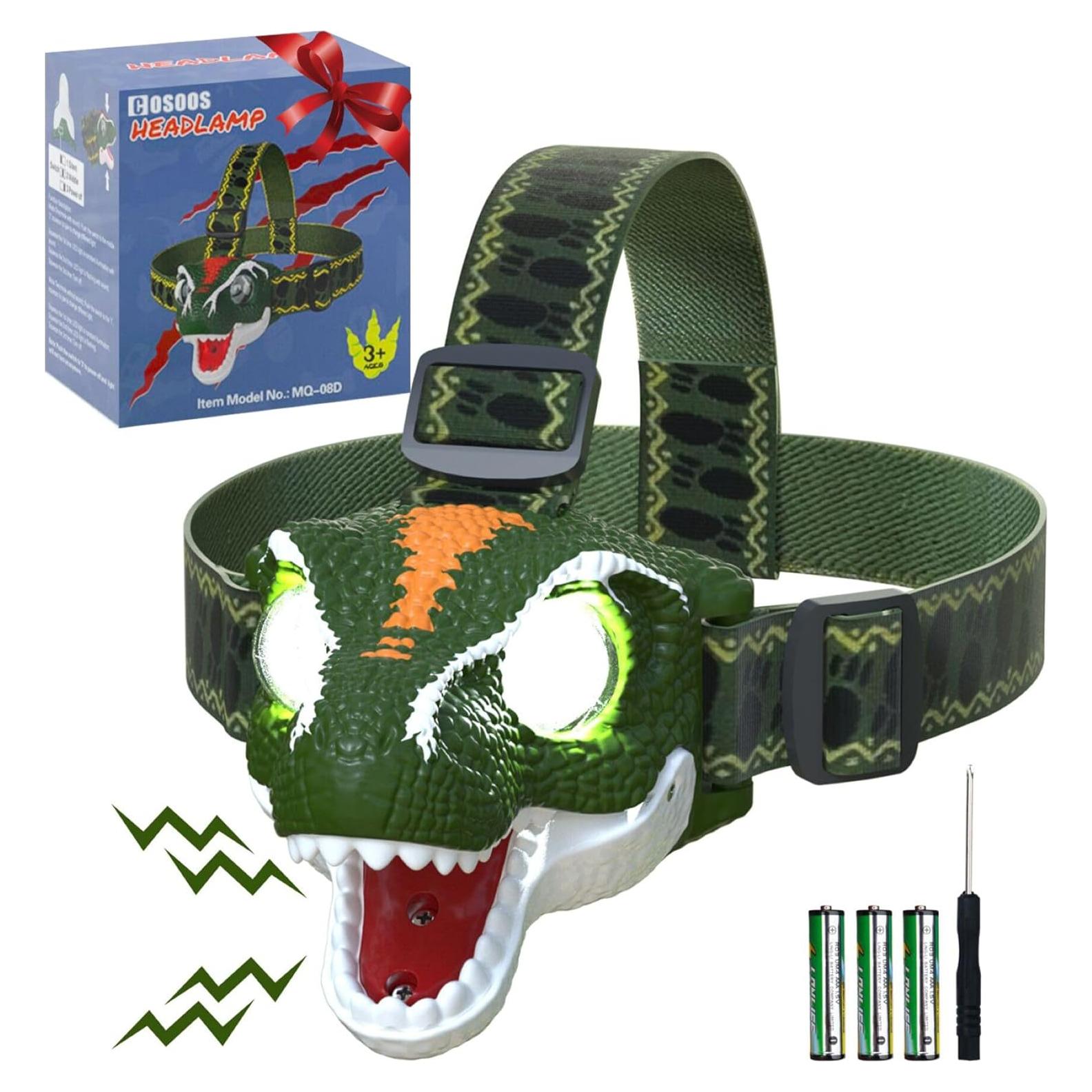 Linterna Frontal LED COSOOS para Niños Dinosaurio 97g