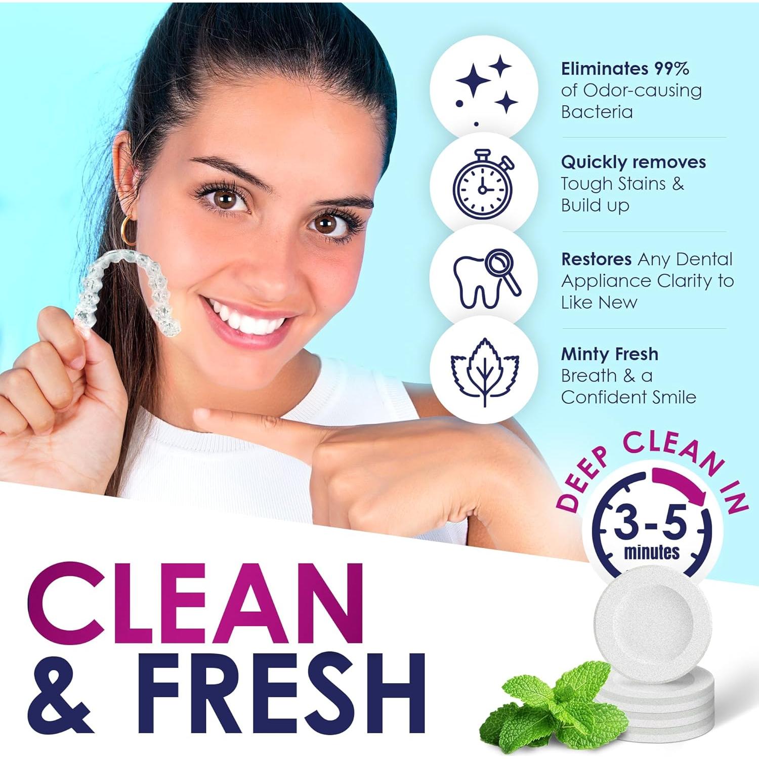 Tabletas Limpiadoras Lifebox 120 Tabletas Menta para Dentaduras