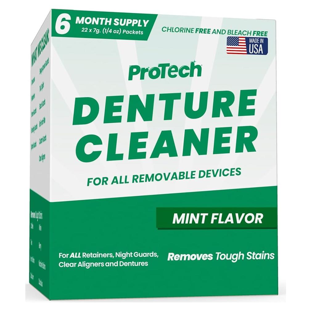 Pro Tech Limpiador de Dentaduras - 22 Paquetes Menta