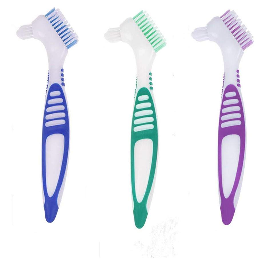 Cepillo de Limpieza de Dentaduras QIUTINGD 3 Pcs Cerdas Suaves