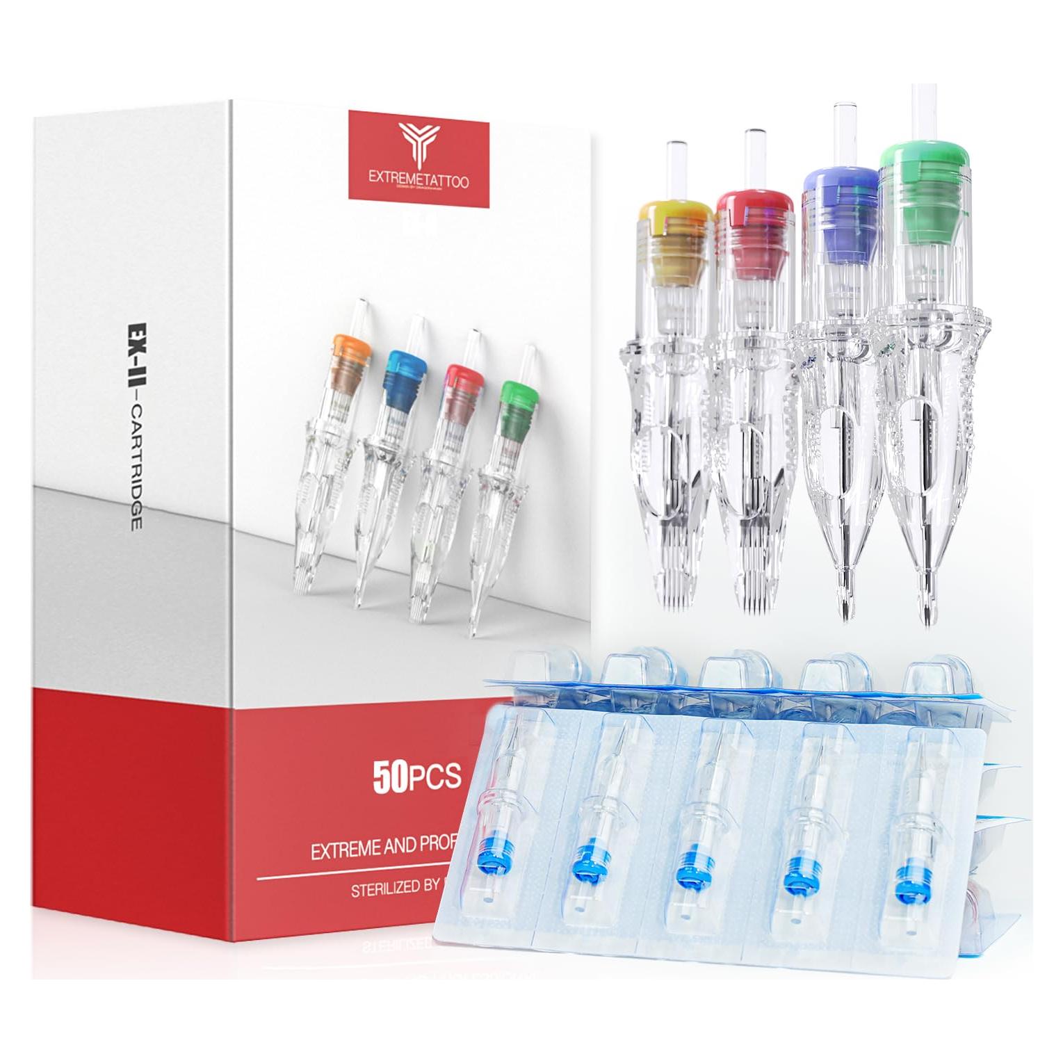 Cartuchos de Agujas para Tatuaje Dragonhawk 50Pcs Mixtos