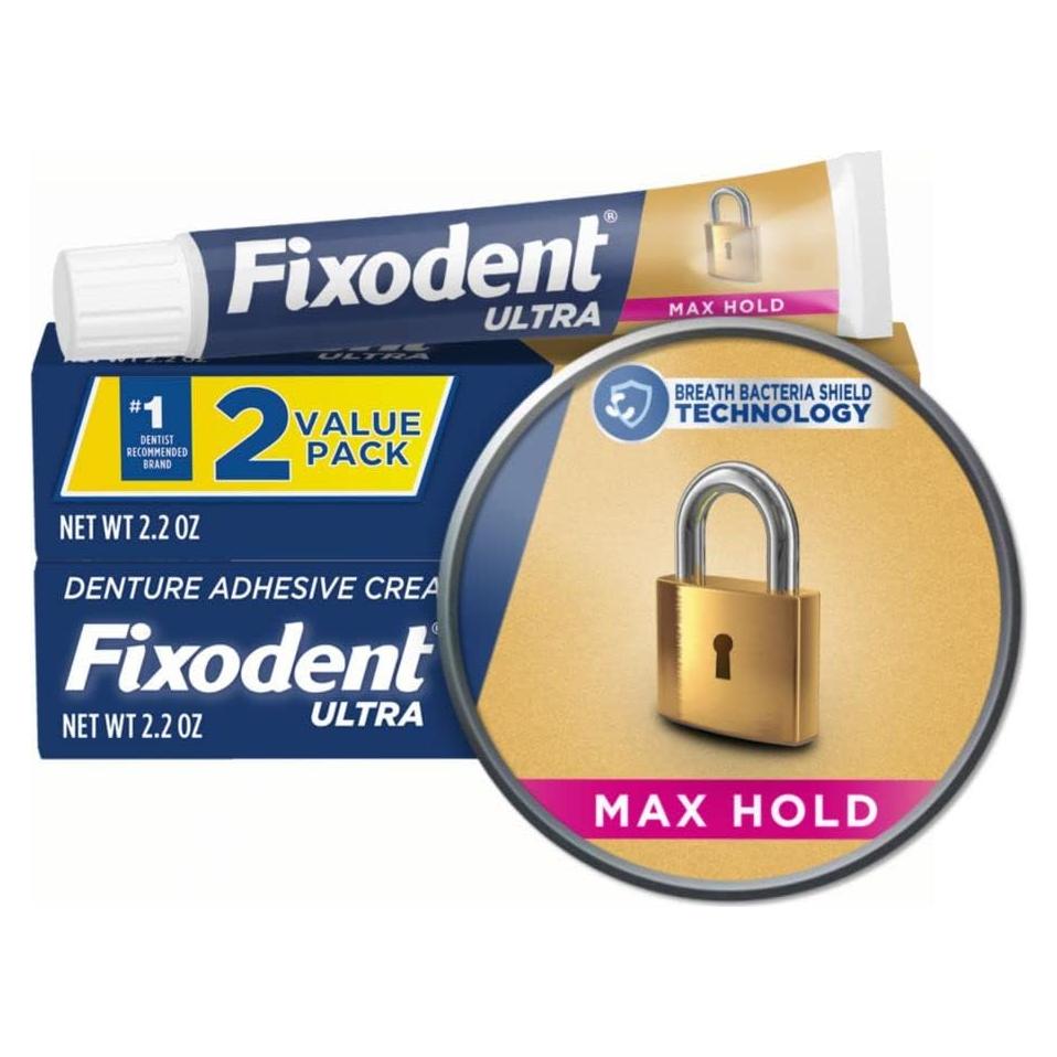 Adhesivo para Dentaduras Fixodent Ultra Max Hold 62g
