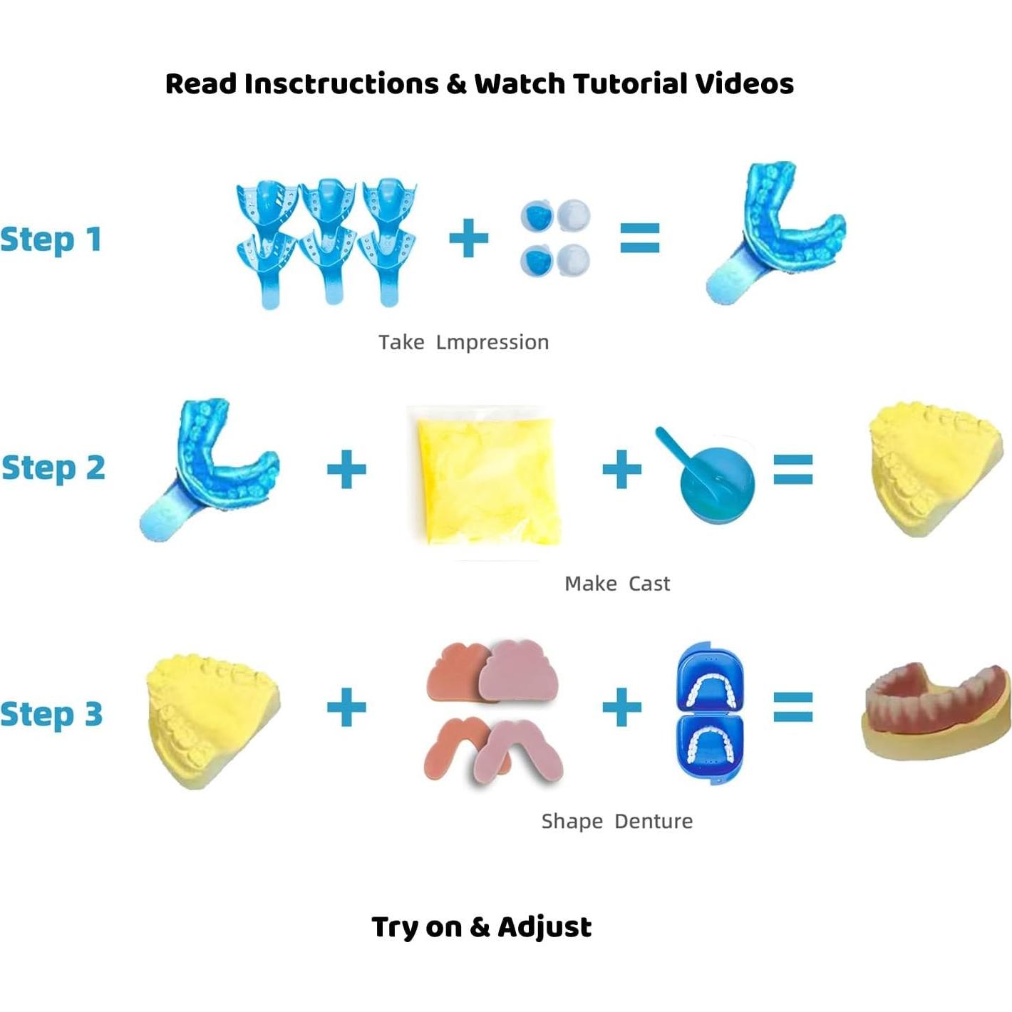 Kit de Dentaduras DIY DENTUREWAY - 56 Dientes Naturales