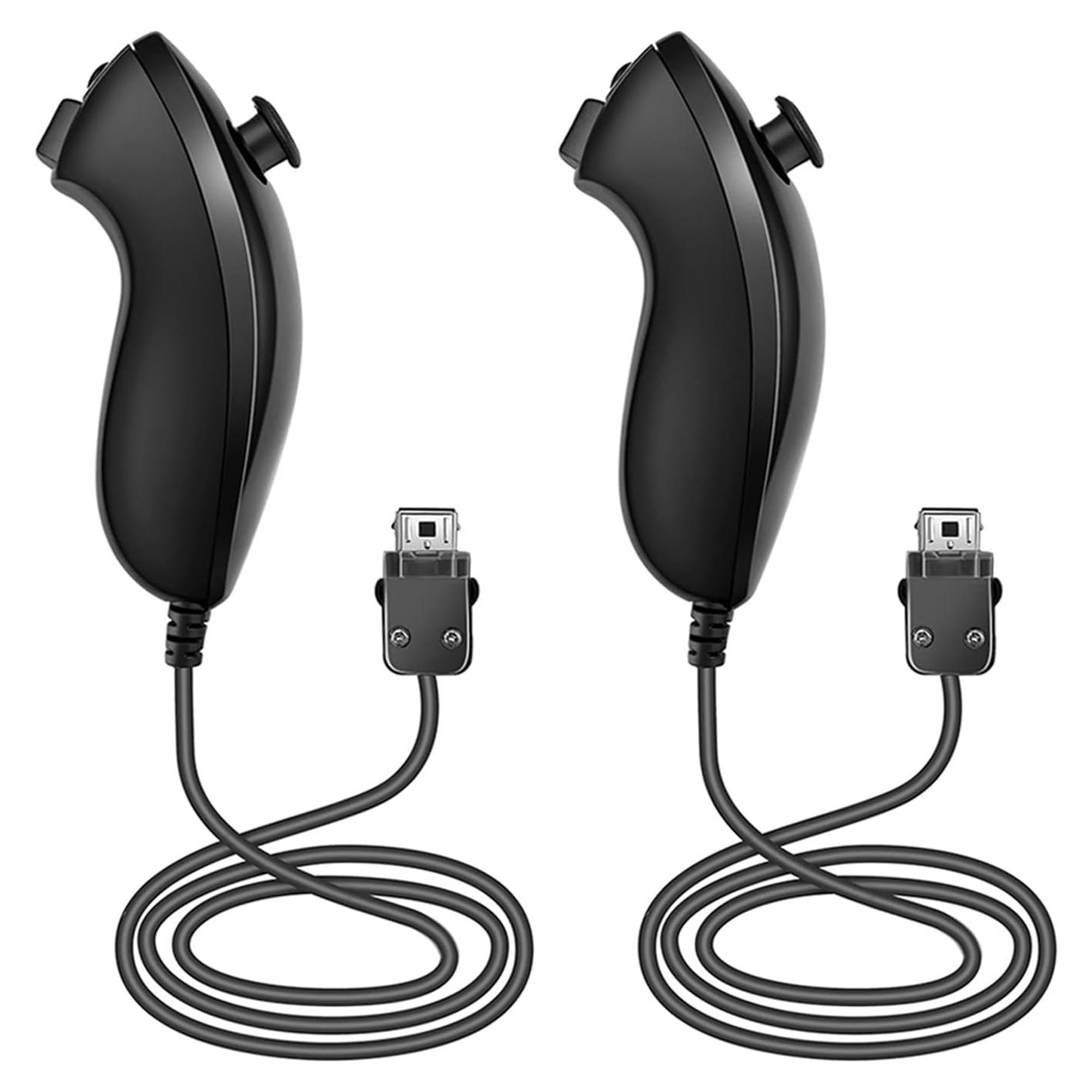 Controlador Nunchuck NC para Nintendo Wii y Wii U - Negro 2PCS