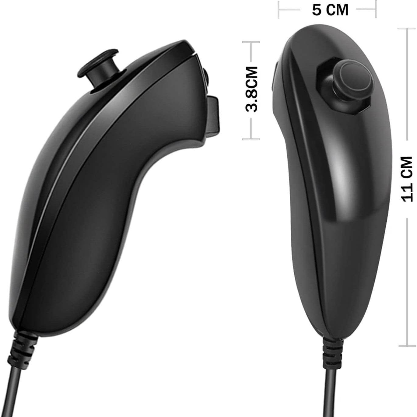 Controlador Nunchuck NC para Nintendo Wii y Wii U - Negro 2PCS