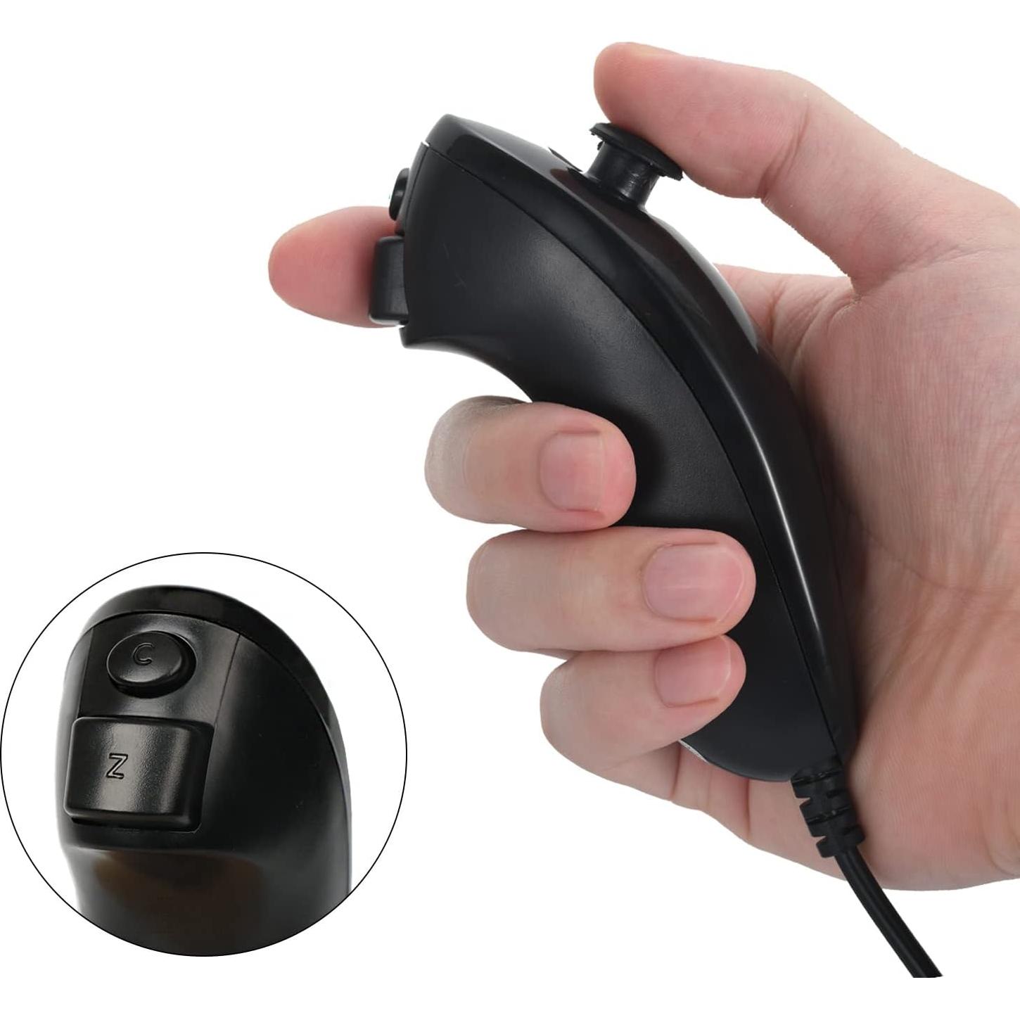 Controlador Nunchuck NC para Nintendo Wii y Wii U - Negro 2PCS