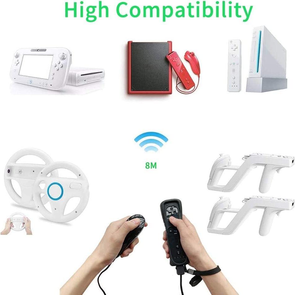 Controlador Nunchuck NC para Nintendo Wii y Wii U - Negro 2PCS