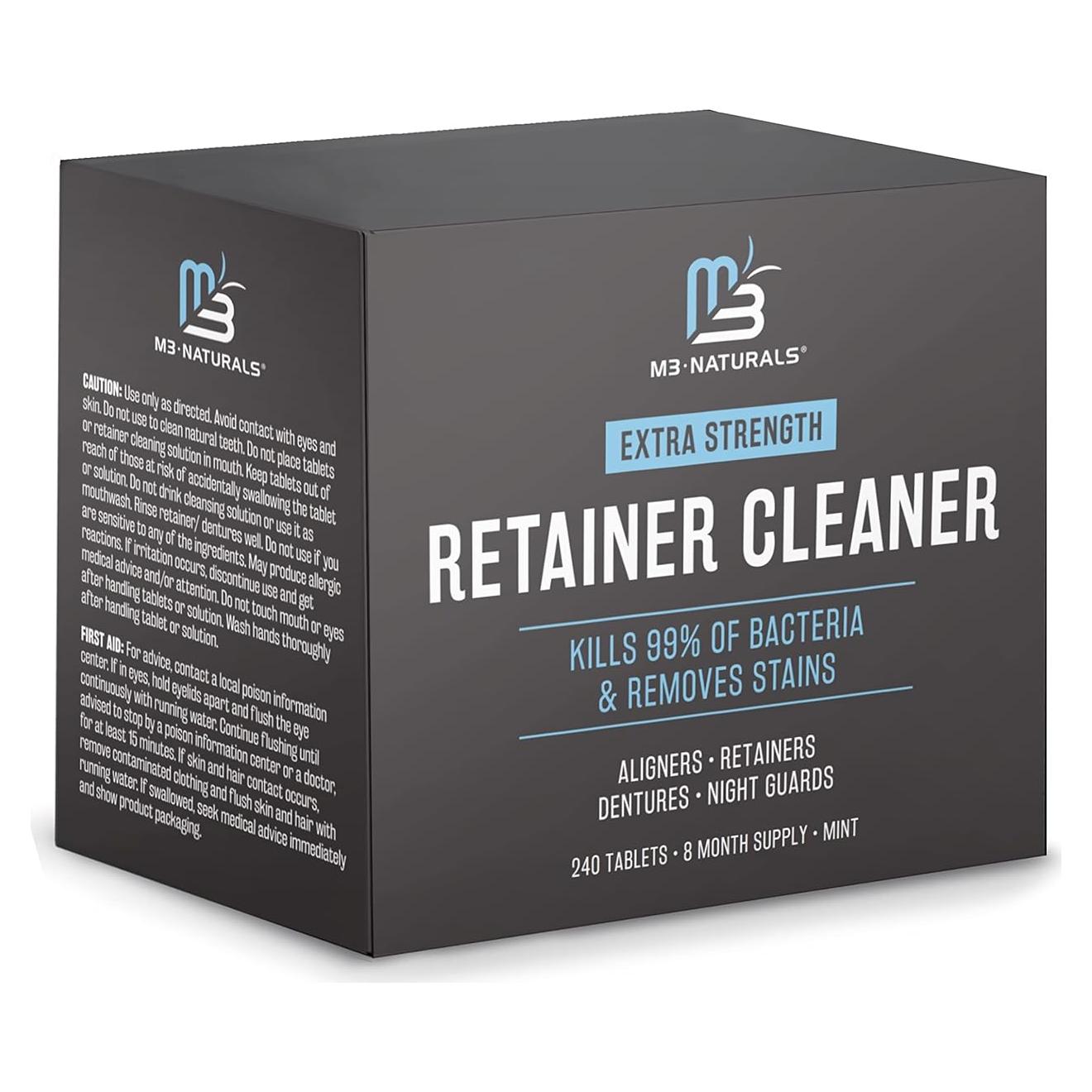 Tabletas Limpiadoras M3 Naturals 240 Unidades para Dentaduras