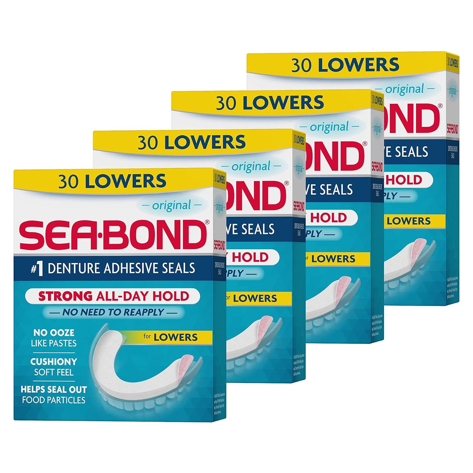 Sellos Adhesivos para Dentaduras Sea Bond Inferiores 30 Pzs