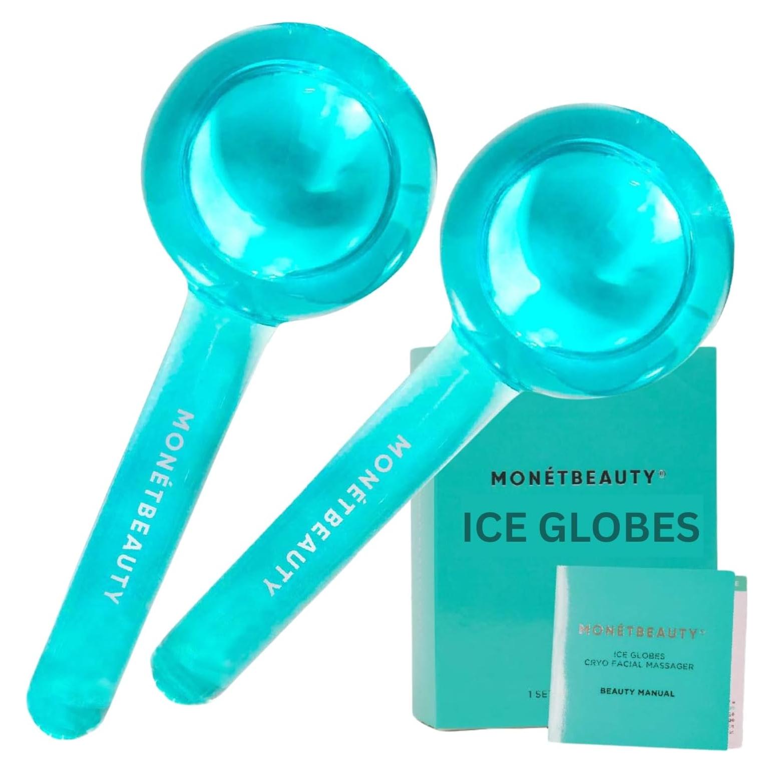 Esferas de Hielo MonétBeauty para Facial - Vidrio Azul 4 Piezas