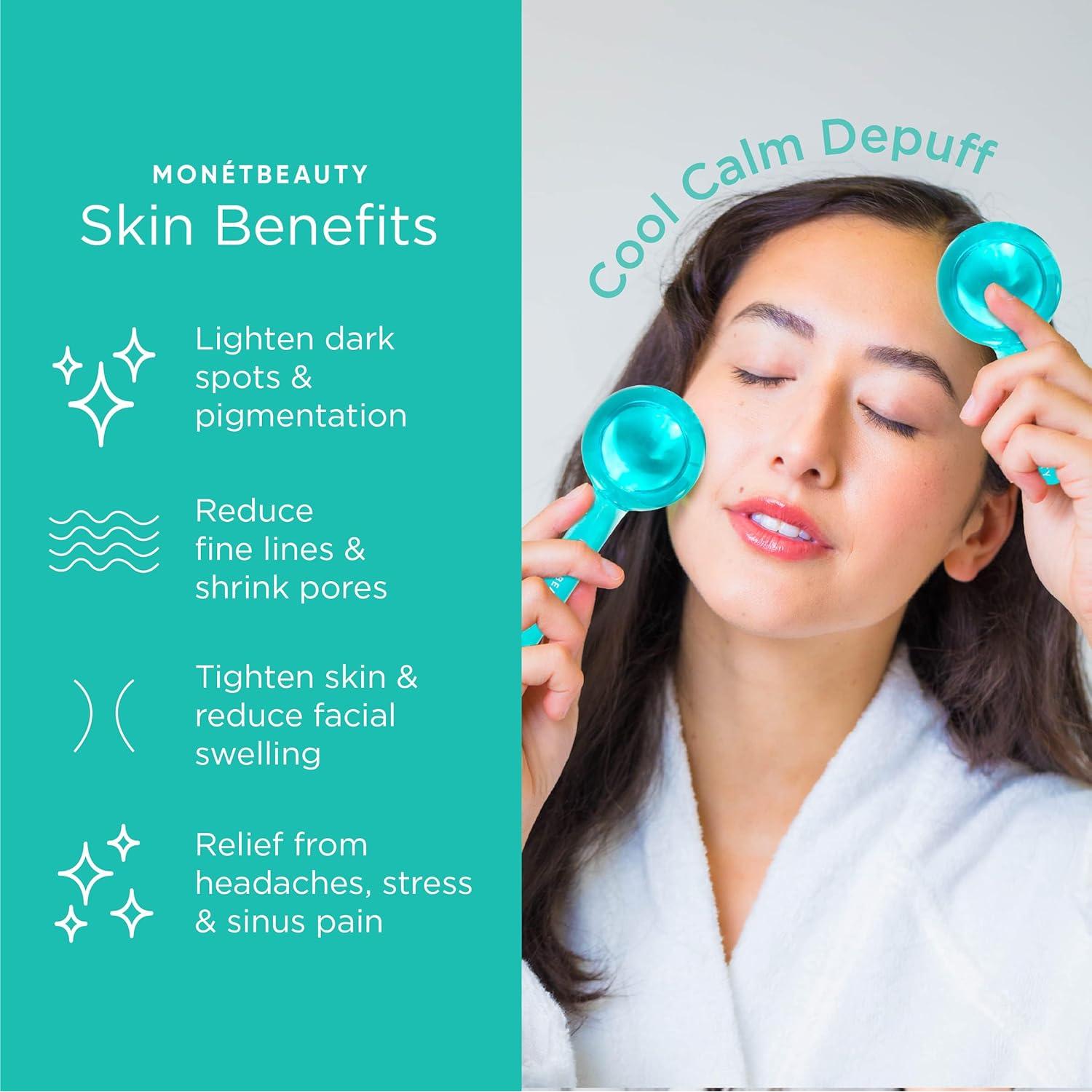 Esferas de Hielo MonétBeauty para Facial - Vidrio Azul 4 Piezas