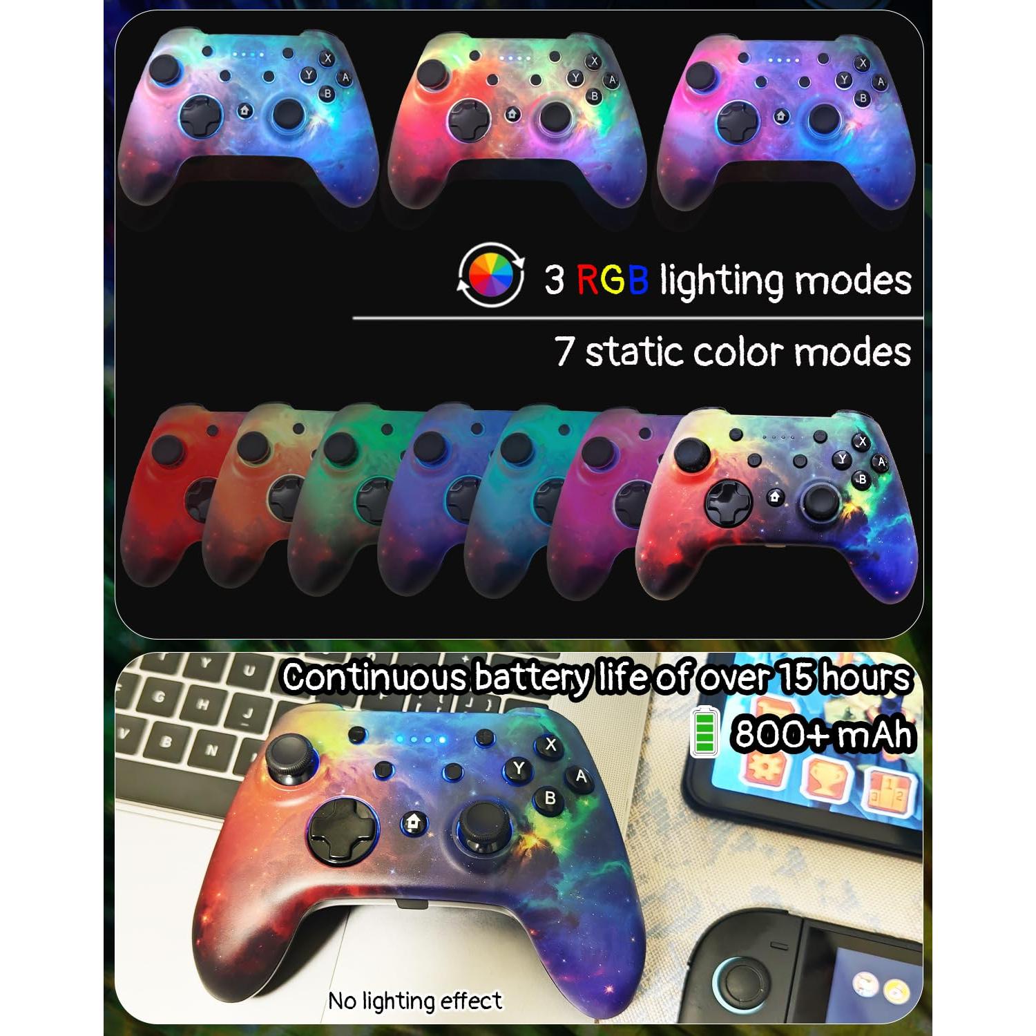 Controlador Inalámbrico Wzuícov RGB para Switch y PC - Bluetooth y USB-C