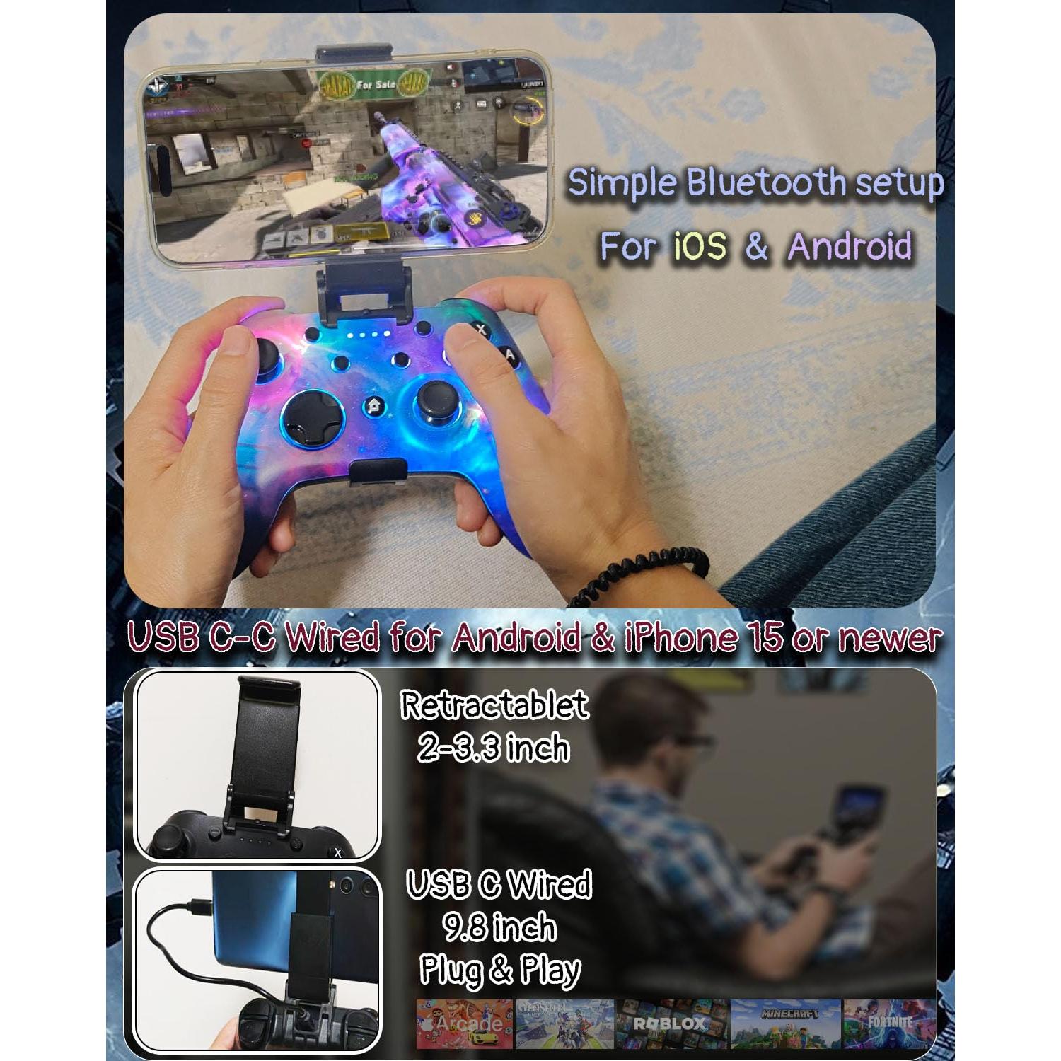 Controlador Inalámbrico Wzuícov RGB para Switch y PC - Bluetooth y USB-C