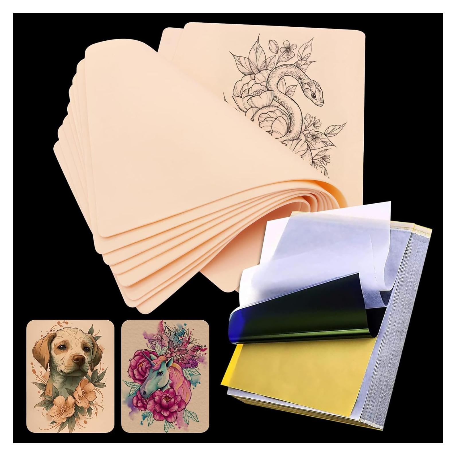 Kit de Práctica de Tatuaje Autdor 16 Piezas - Piel Falsa y Papel
