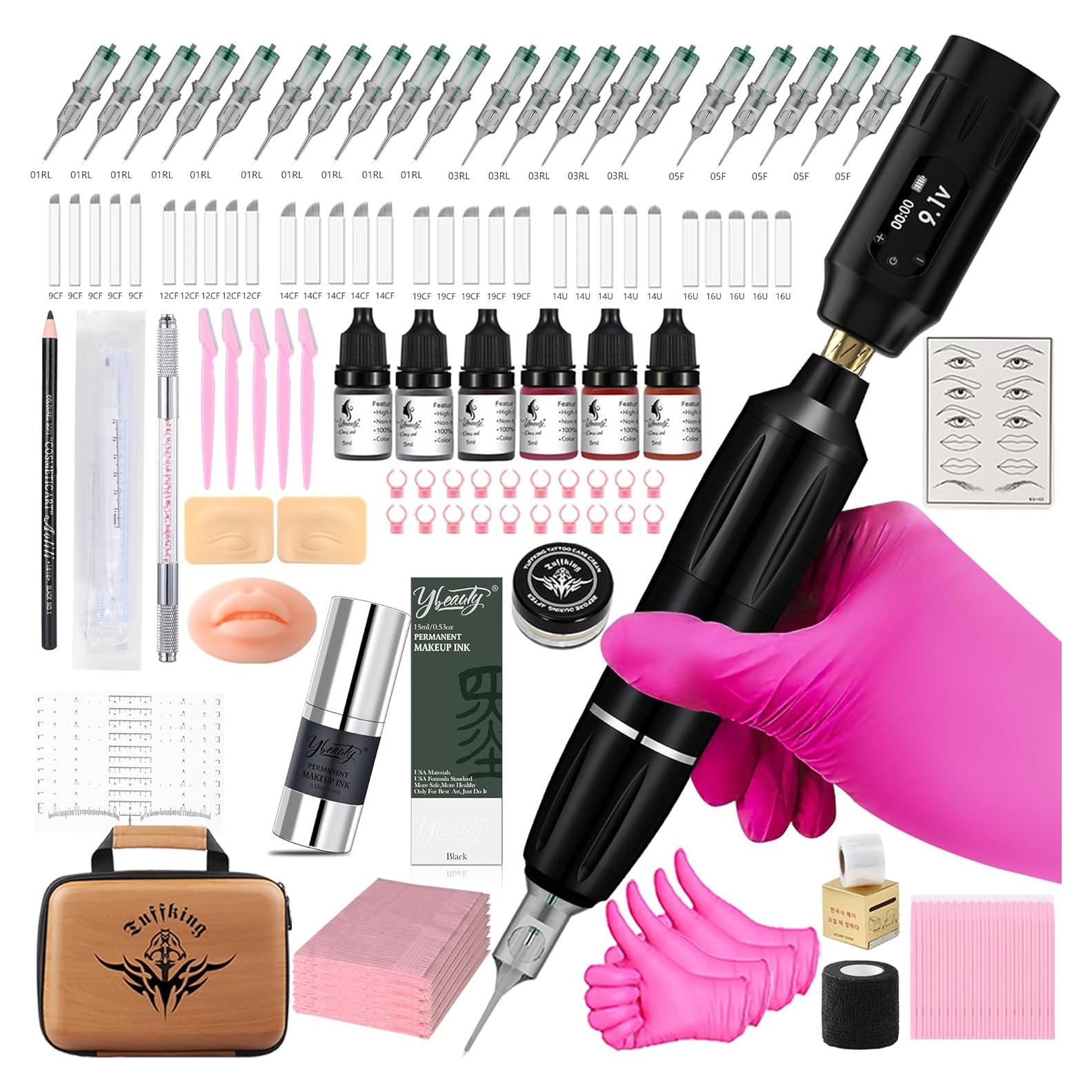 Kit de Tatuaje de Cejas Ybeauty Inalámbrico con 50 Agujas