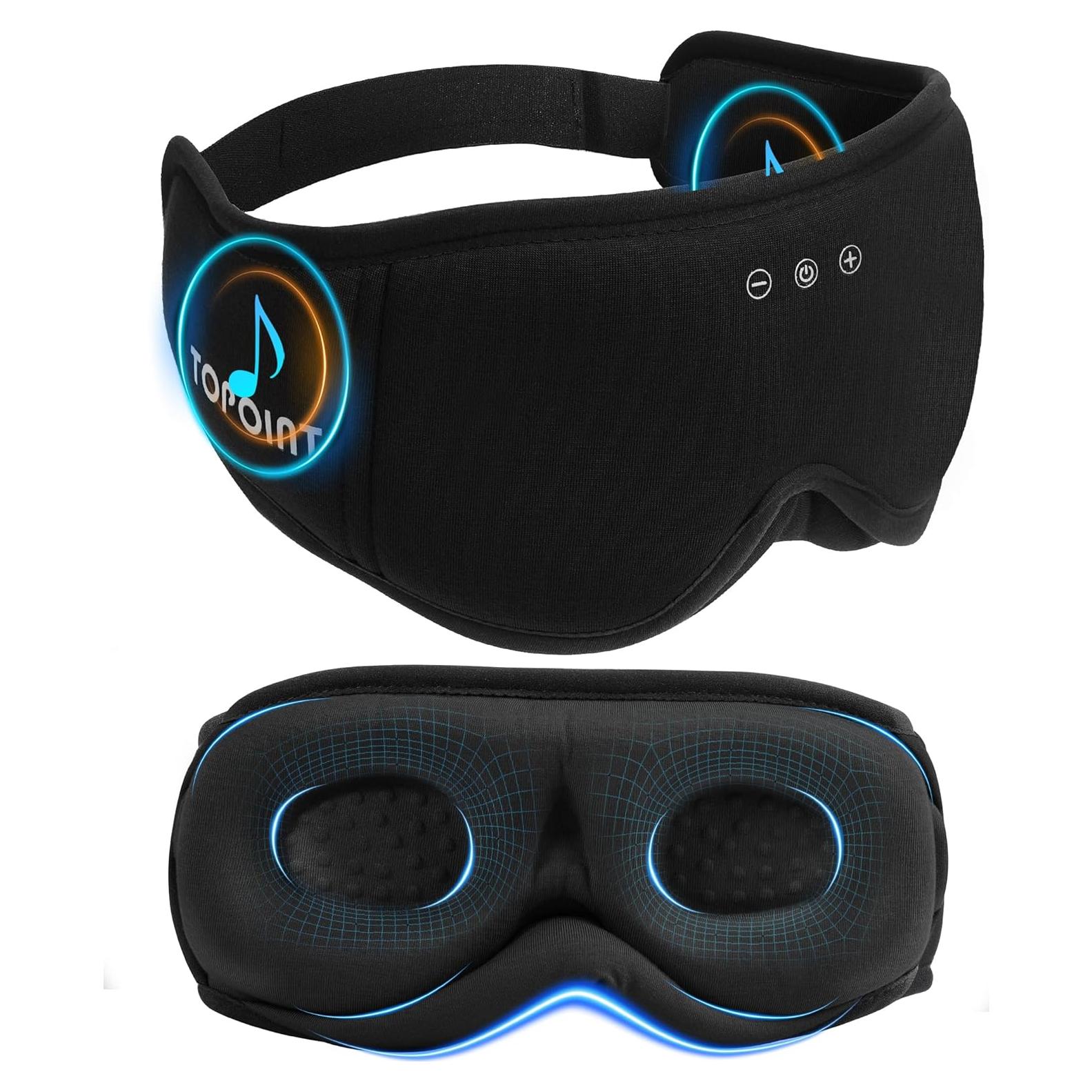 Máscara para dormir Bluetooth TOPOINT GH02 3D con algodón de bambú