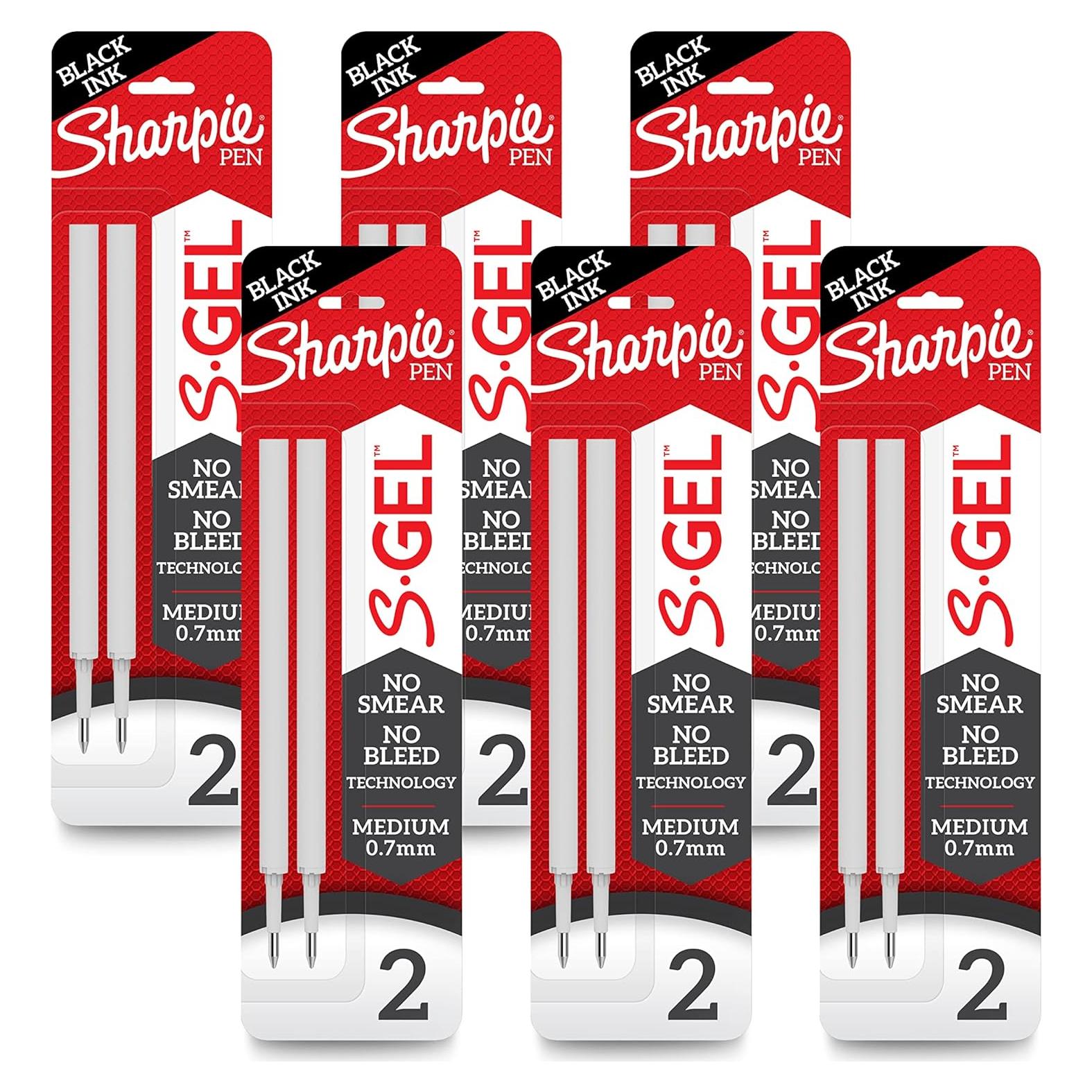 Recargas Sharpie S-Gel 0.7mm Tinta Negra 12 Unidades