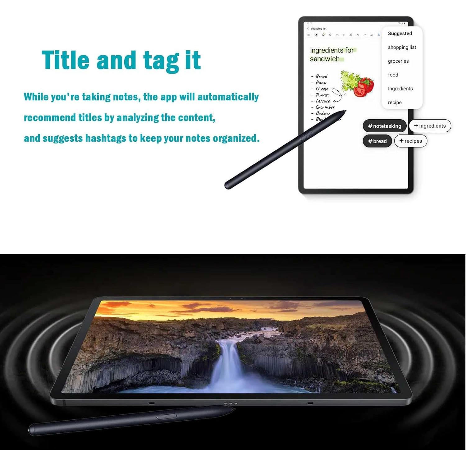 Paquete de 2 S Pen Reemplazo para Galaxy Tab S7 FE Negro