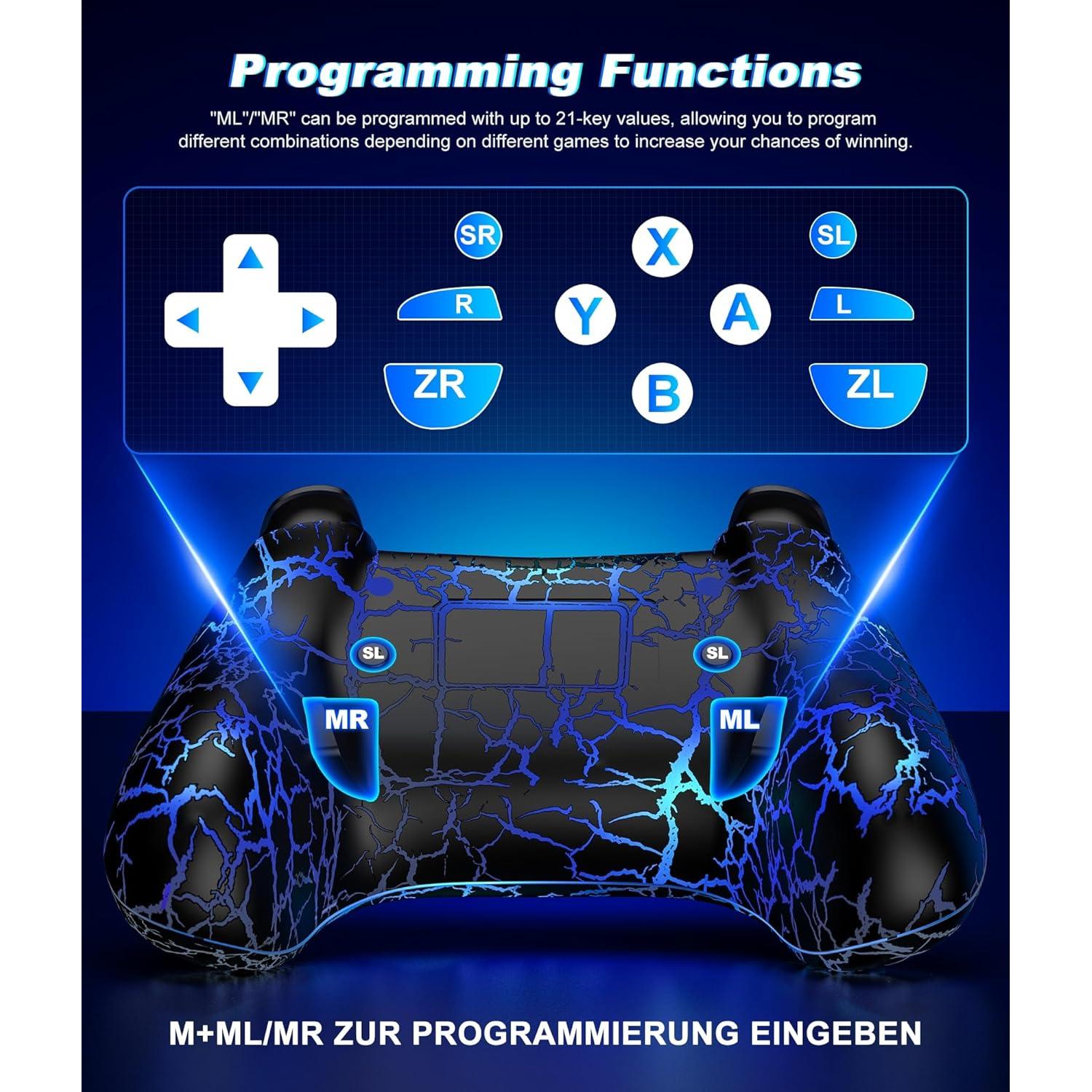 Controlador Inalámbrico Pro Qixun para Switch y PC - Negro