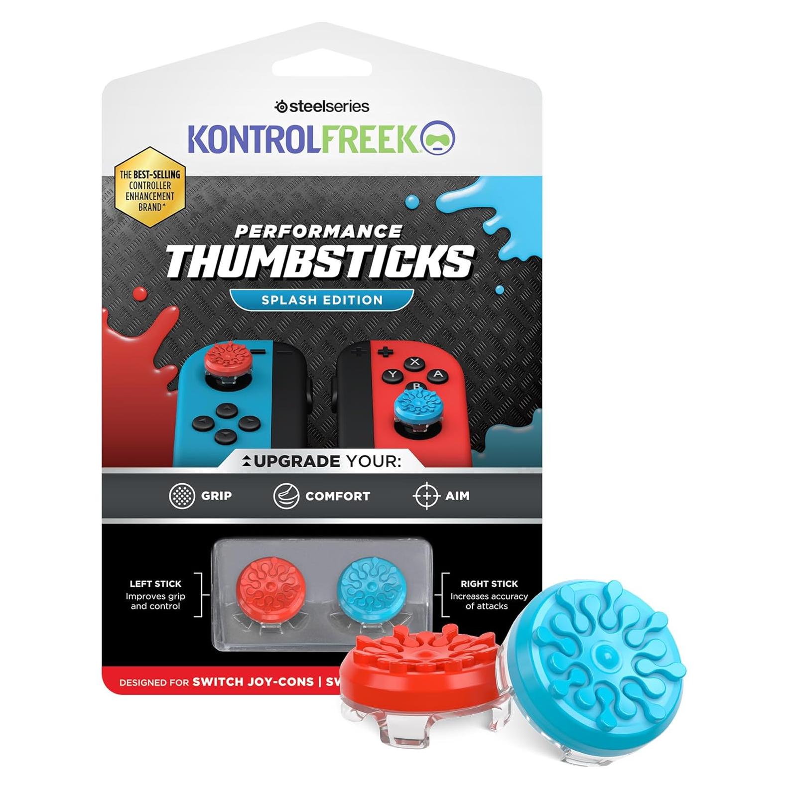 KontrolFreek Splash Thumbsticks Joy-Con Nintendo Switch Azul/Rojo